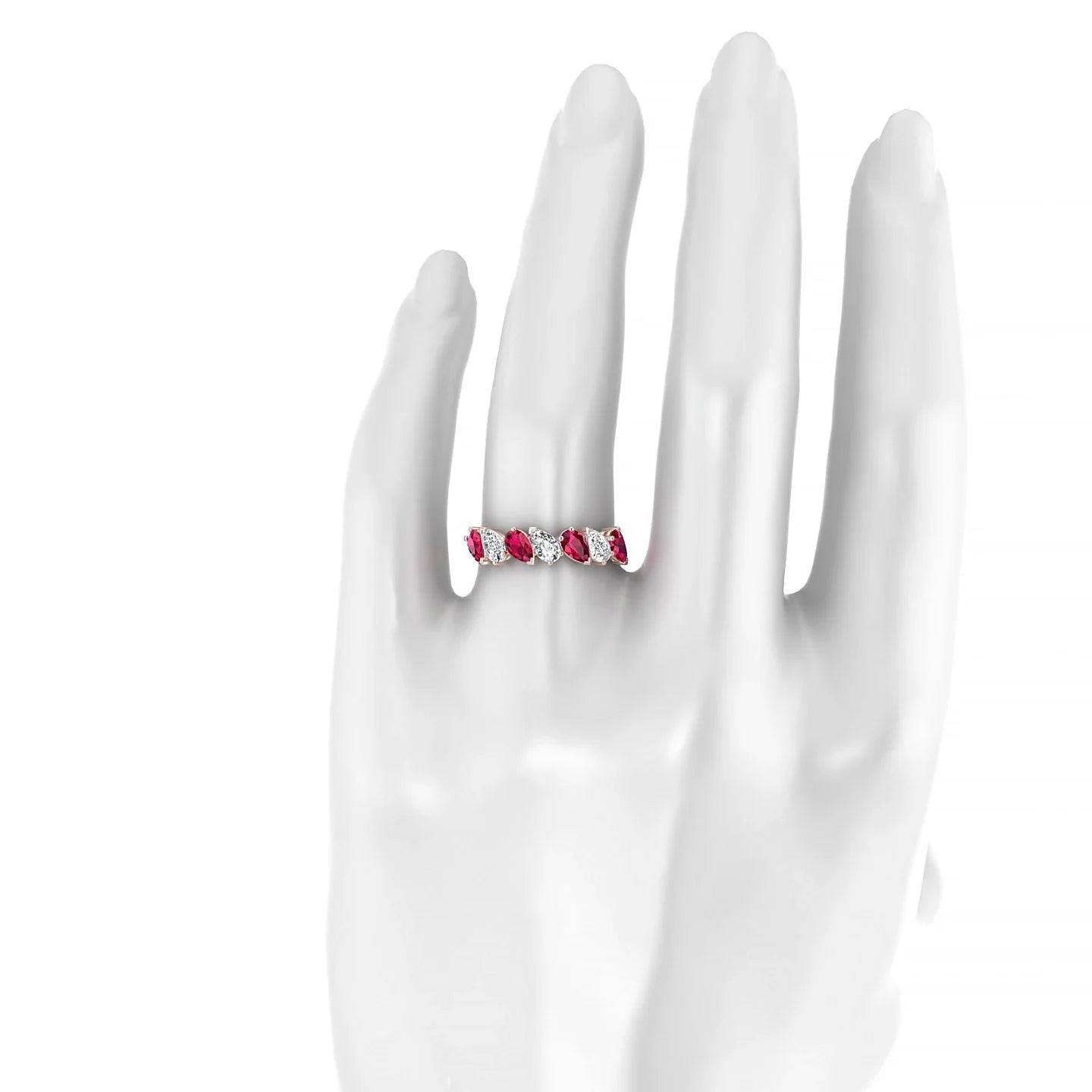 Mist | 18k Rose Gold 5 x 3 mm Pear Ruby & Diamond Ring