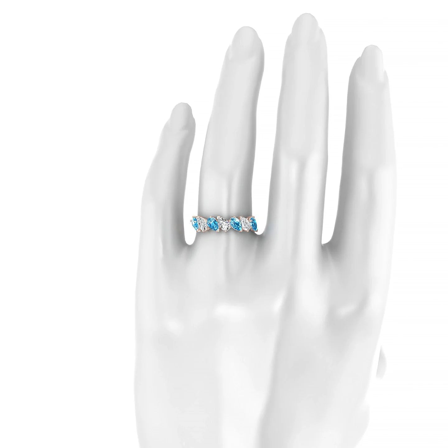 Mist | 18k Rose Gold 5 x 3 mm Pear Topaz & Diamond Ring