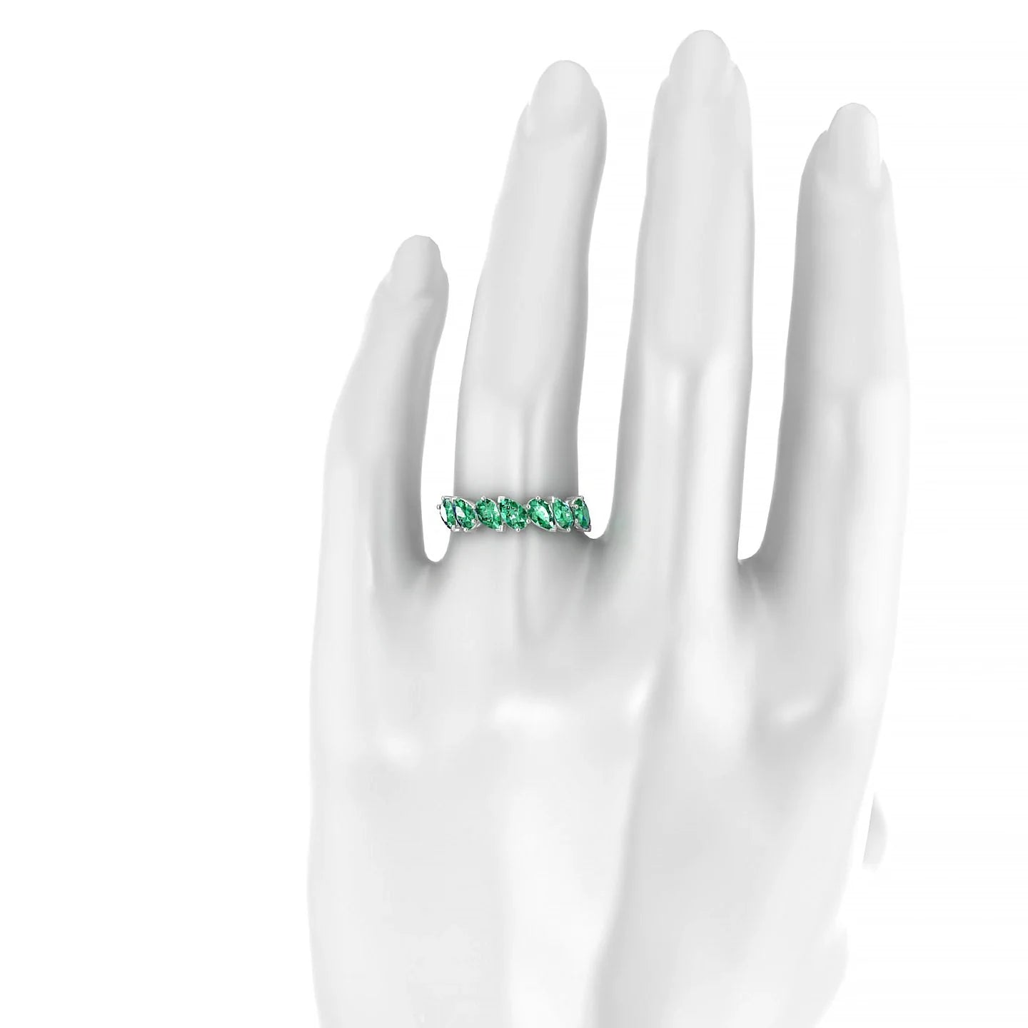 Mist | 18k White Gold 5 x 3 mm Pear Emerald Ring