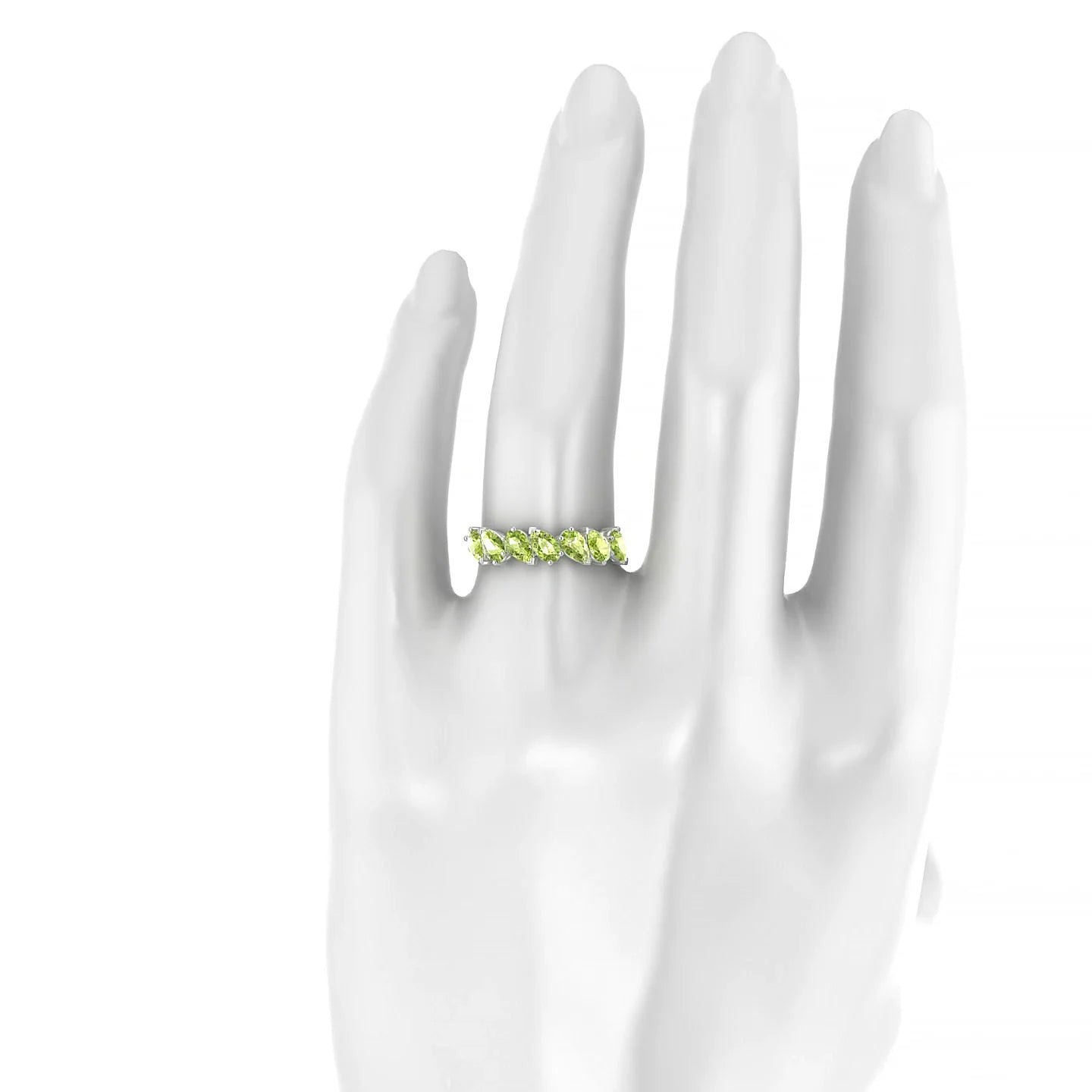 Mist | 18k White Gold 5 x 3 mm Pear Peridot Ring