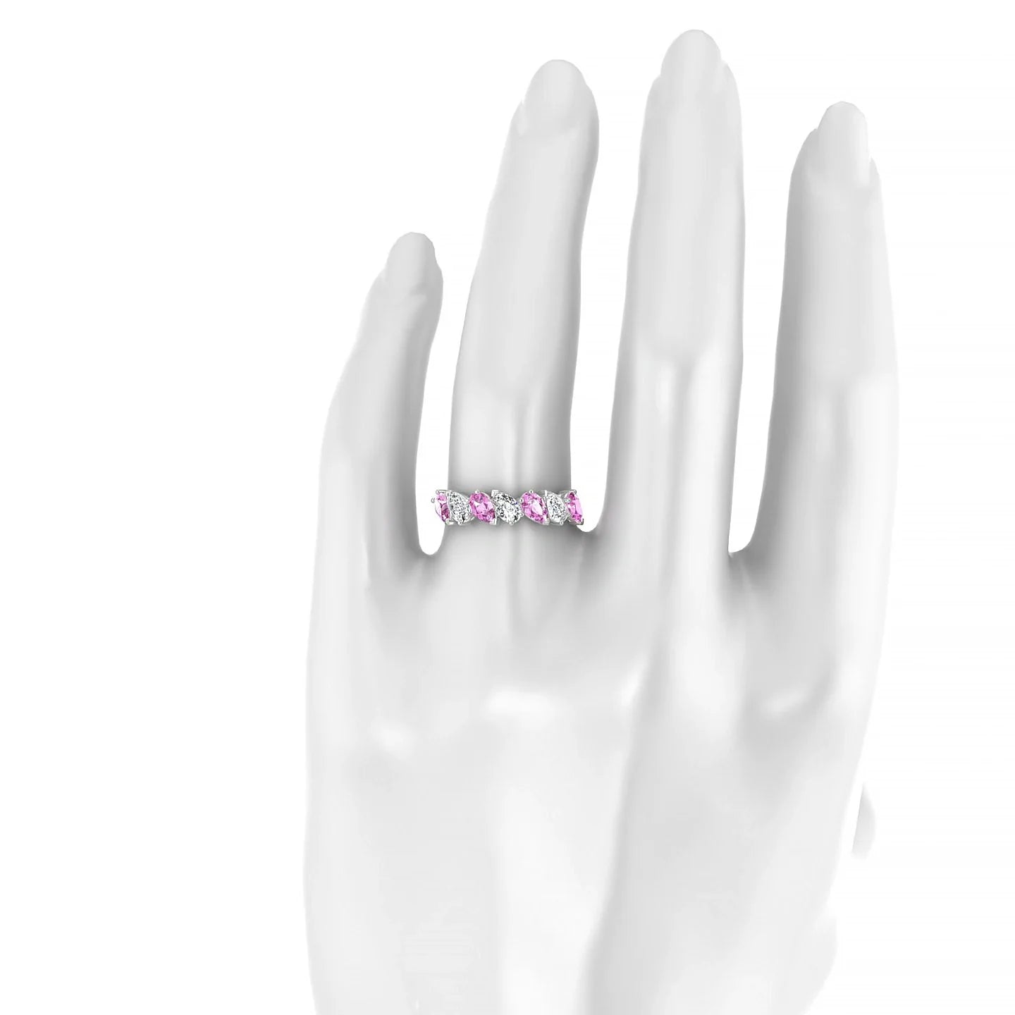Mist | 18k White Gold 5 x 3 mm Pear Pink Sapphire & Diamond Ring