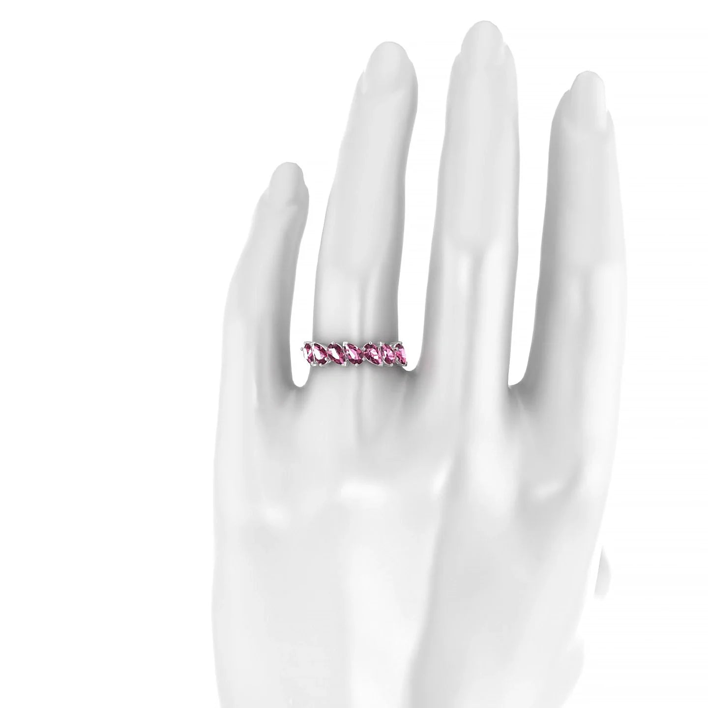 Mist | 18k White Gold 5 x 3 mm Pear Rhodolite Ring