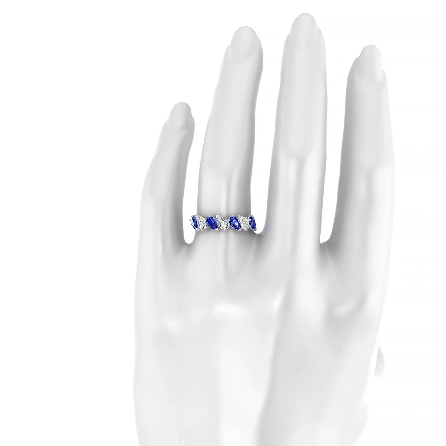 Mist | 18k White Gold 5 x 3 mm Pear Sapphire & Diamond Ring