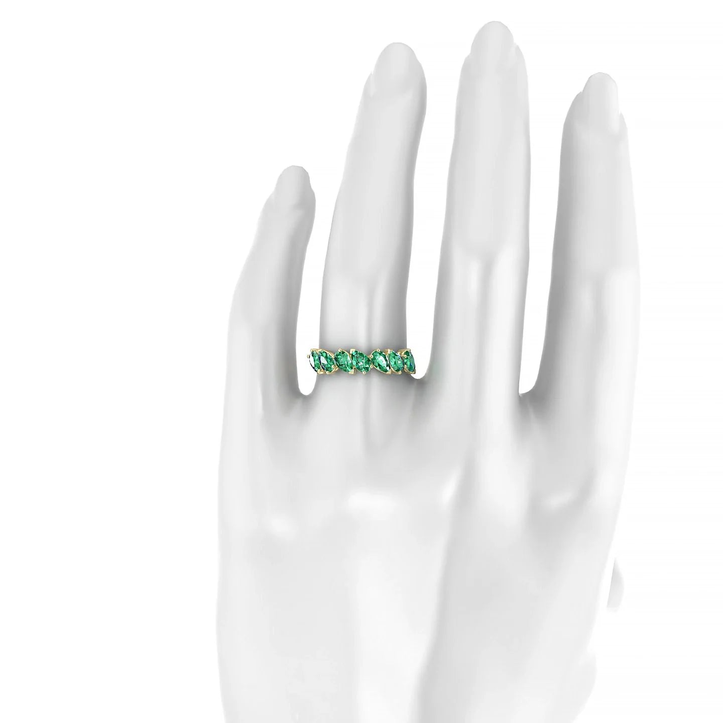 Mist | 18k Yellow Gold 5 x 3 mm Pear Emerald Ring