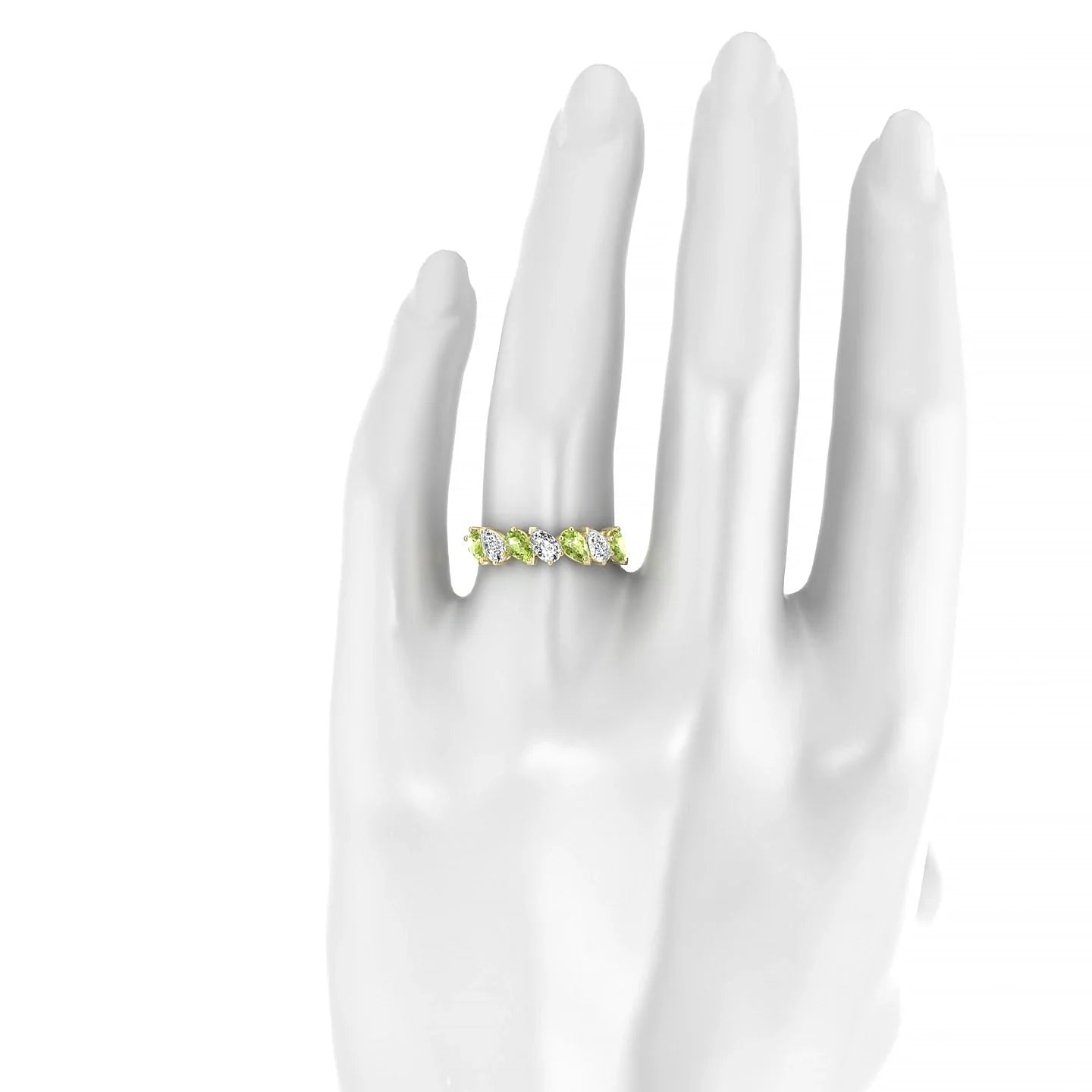 Mist | 18k Yellow Gold 5 x 3 mm Pear Peridot & Diamond Ring