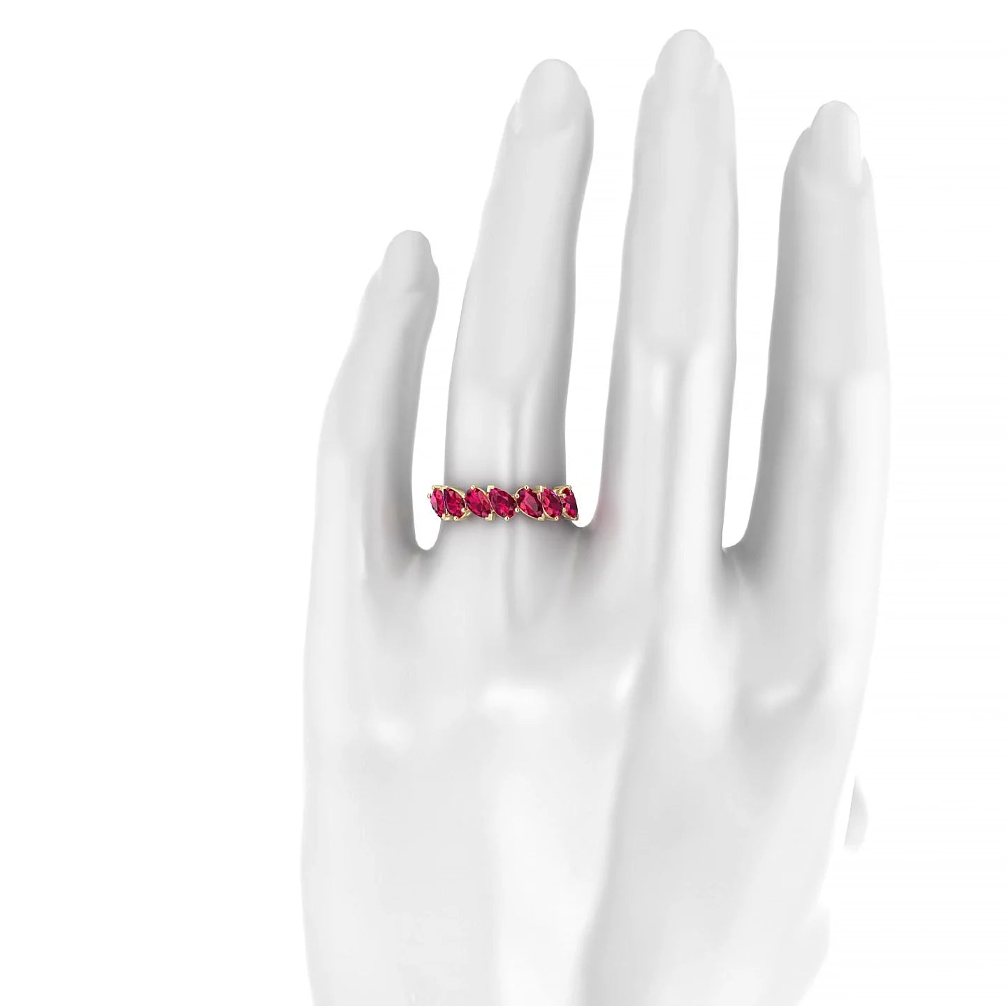 Mist | 18k Yellow Gold 5 x 3 mm Pear Ruby Ring