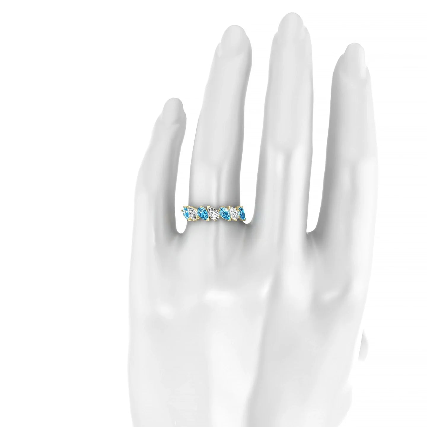 Mist | 18k Yellow Gold 5 x 3 mm Pear Topaz & Diamond Ring