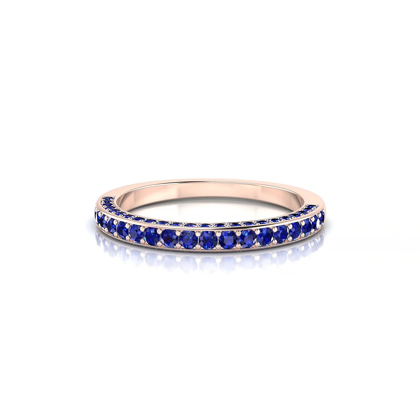 Muse | 18k Rose Gold 1.5 mm Round Sapphire Ring