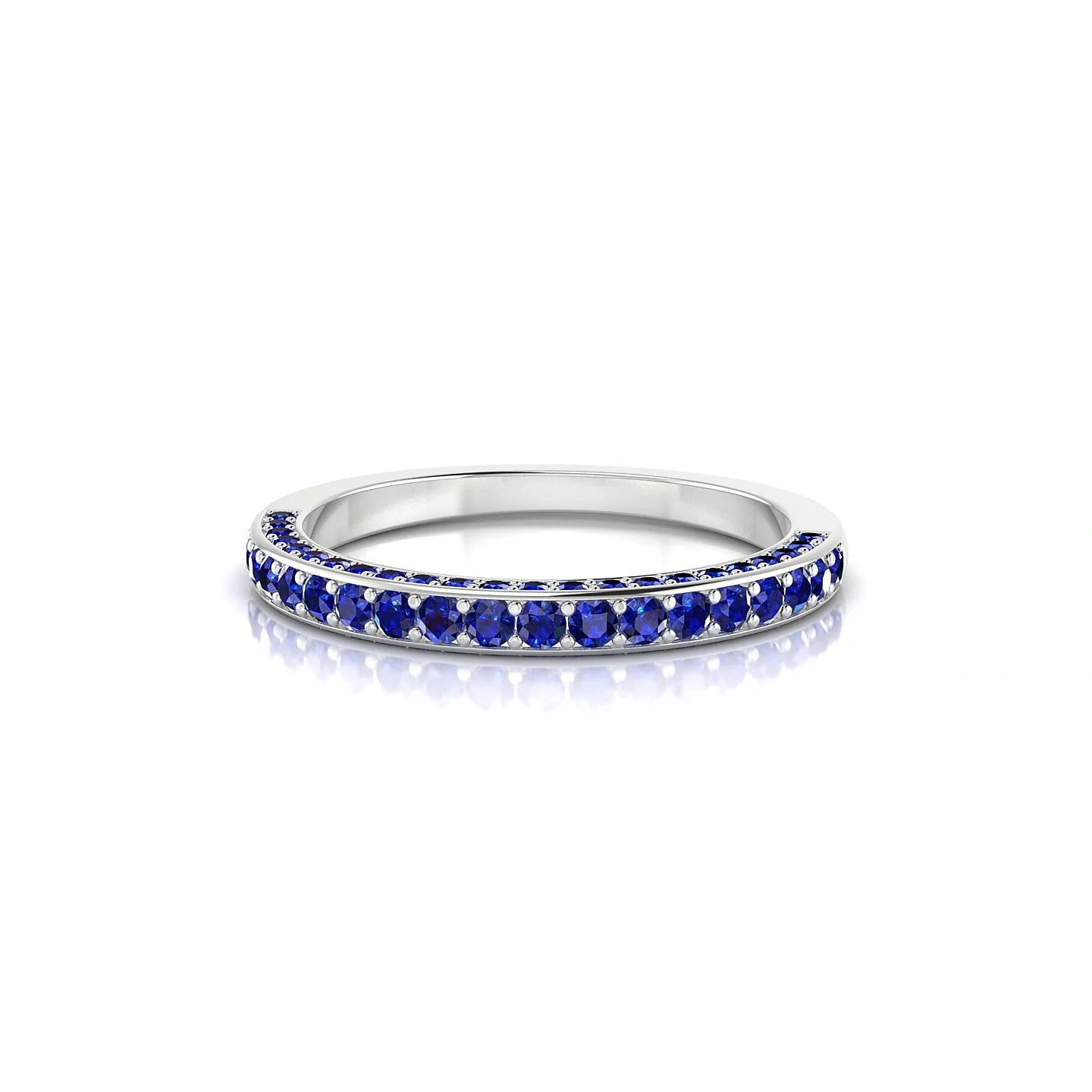 Muse | 18k White Gold 1.5 mm Round Sapphire Ring