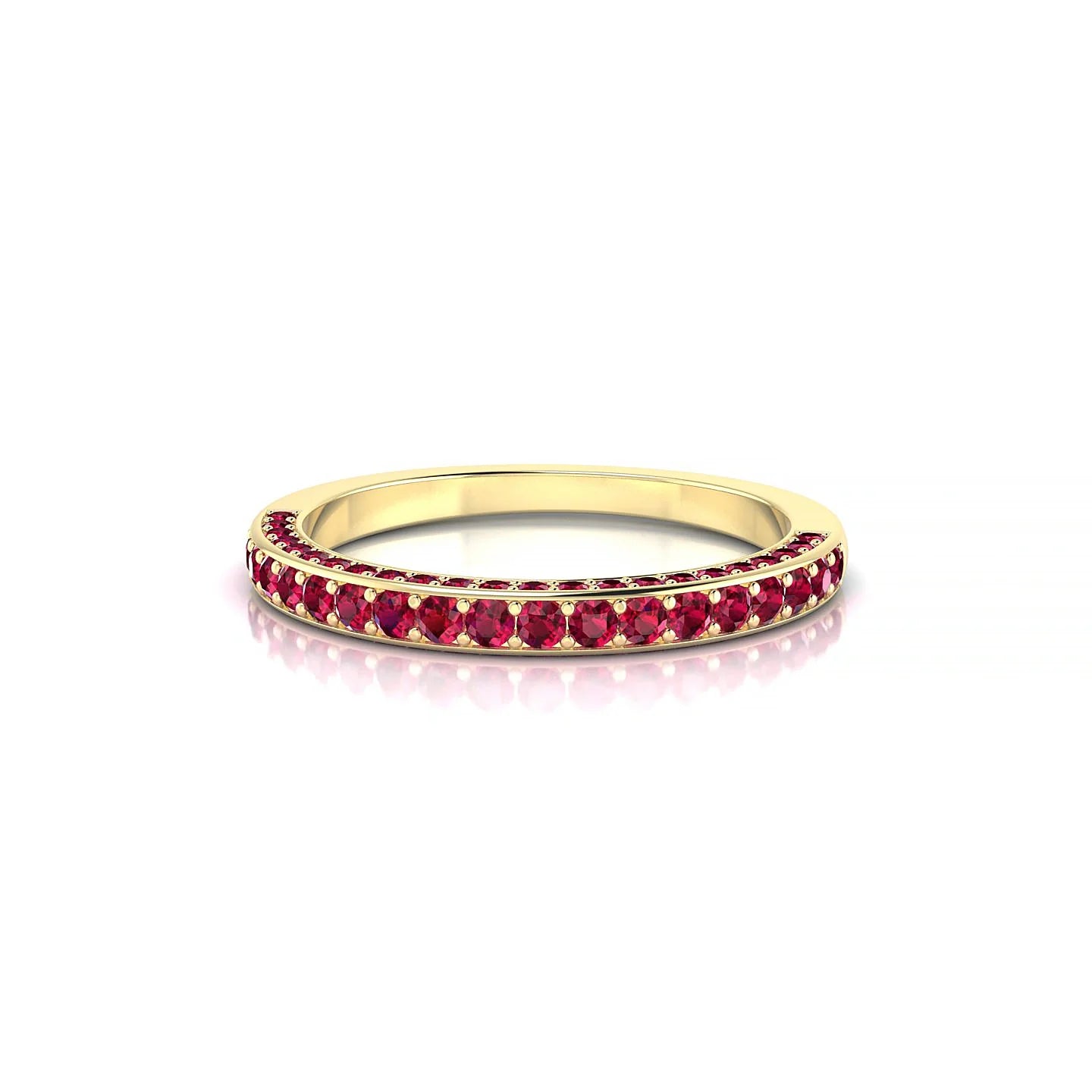 Muse | 18k Yellow Gold 1.5 mm Round Ruby Ring