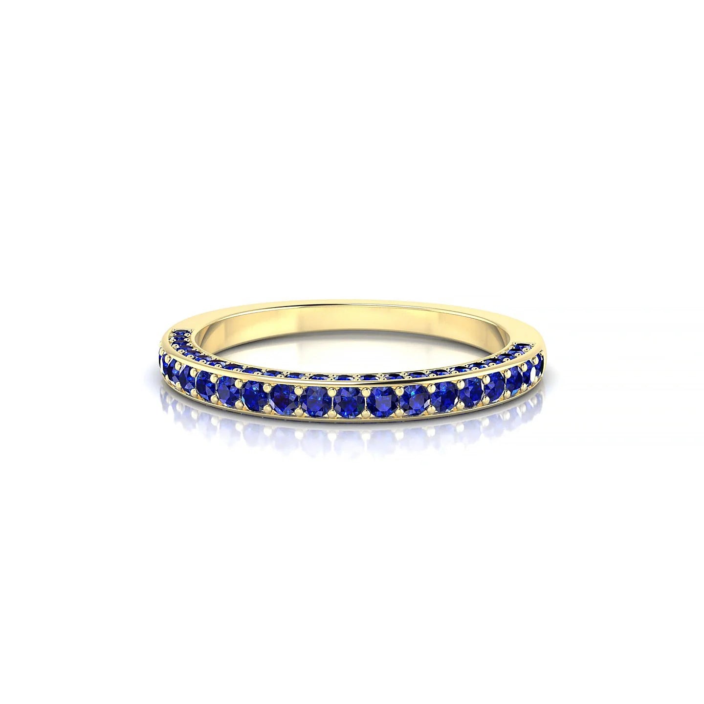 Muse | 18k Yellow Gold 1.5 mm Round Sapphire Ring