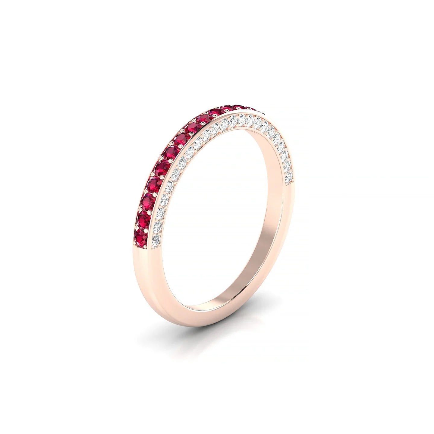 Muse | 18k Rose Gold 1.5 mm Round Ruby & Diamond Ring