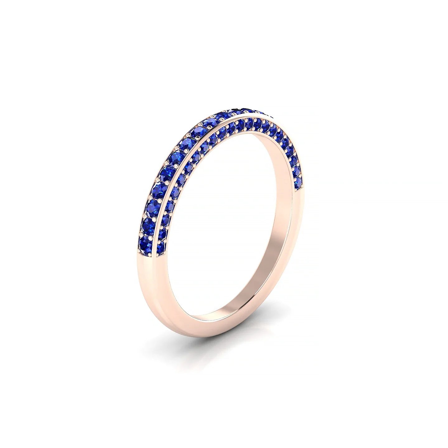 Muse | 18k Rose Gold 1.5 mm Round Sapphire Ring