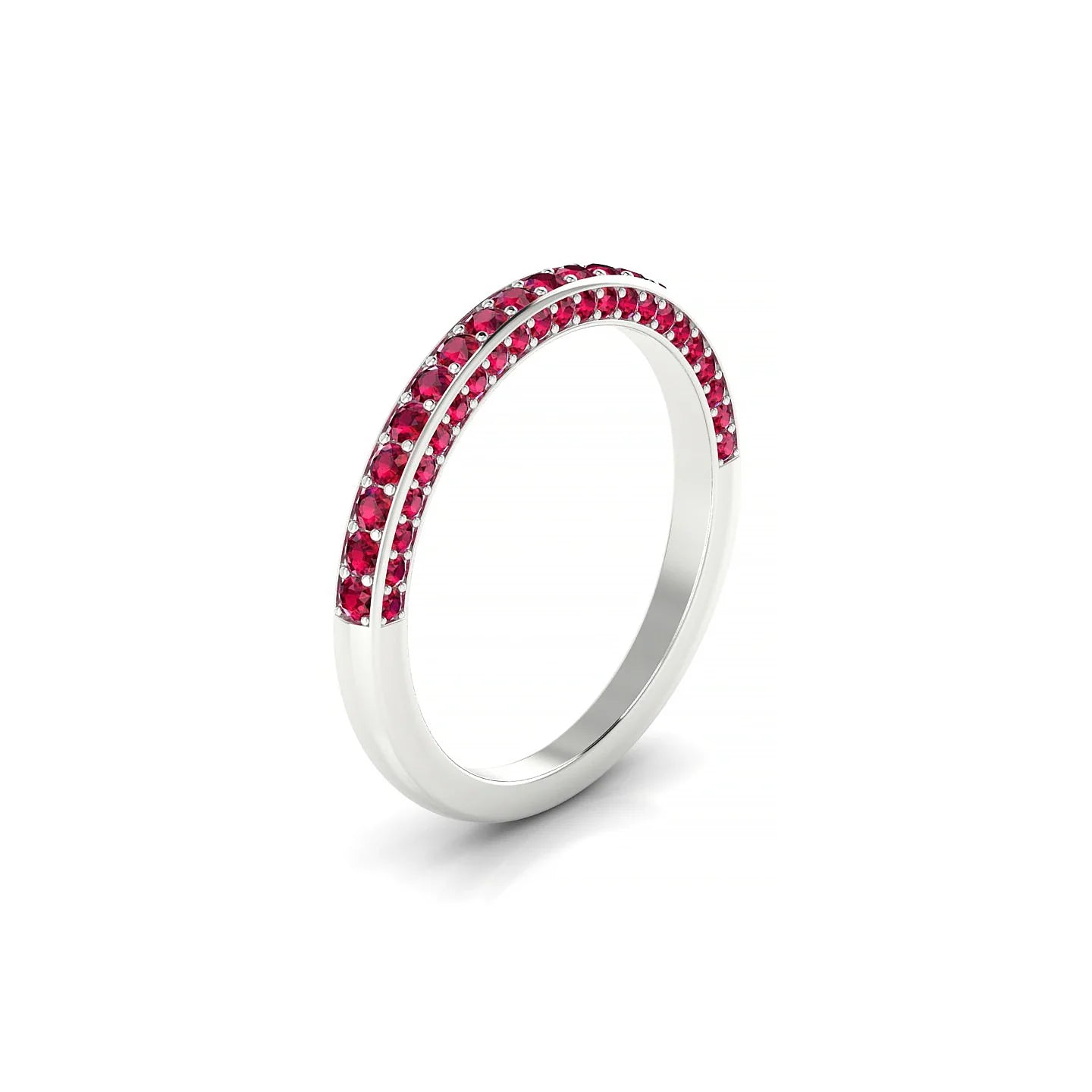 Muse | 18k White Gold 1.5 mm Round Ruby Ring