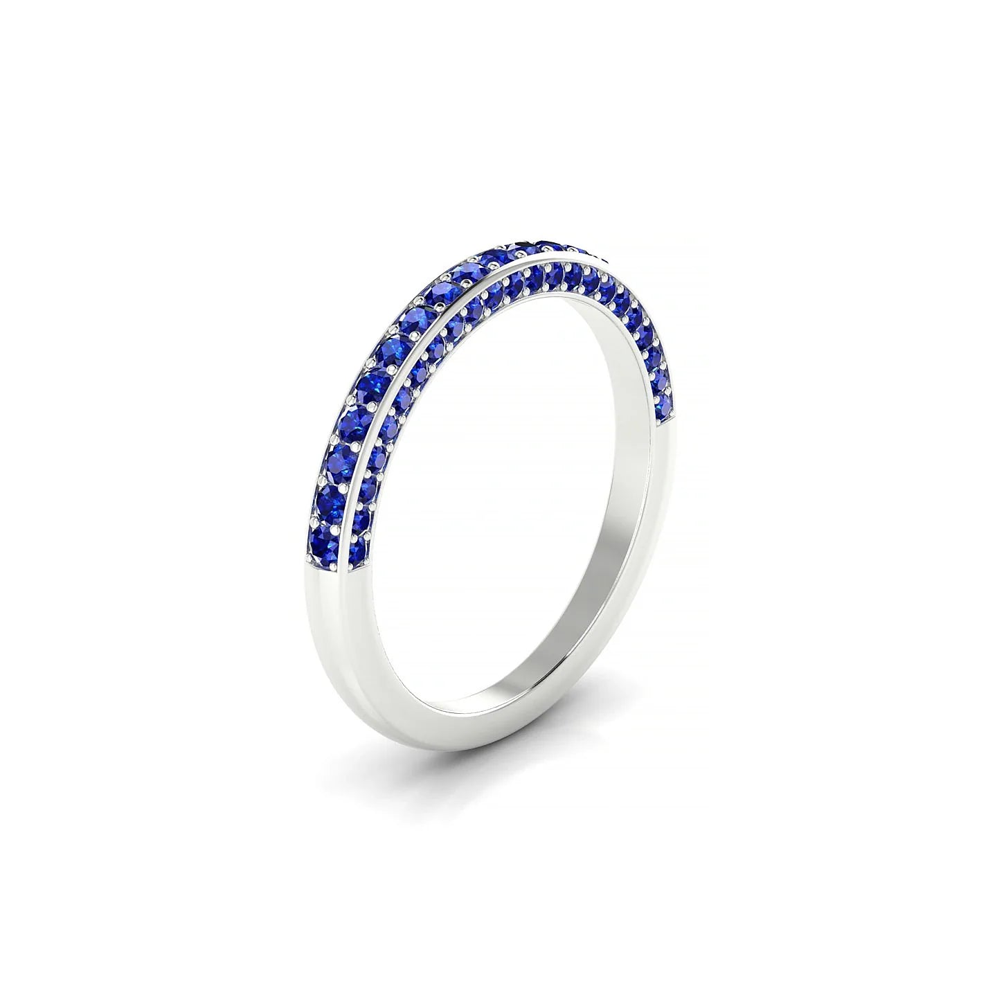 Muse | 18k White Gold 1.5 mm Round Sapphire Ring
