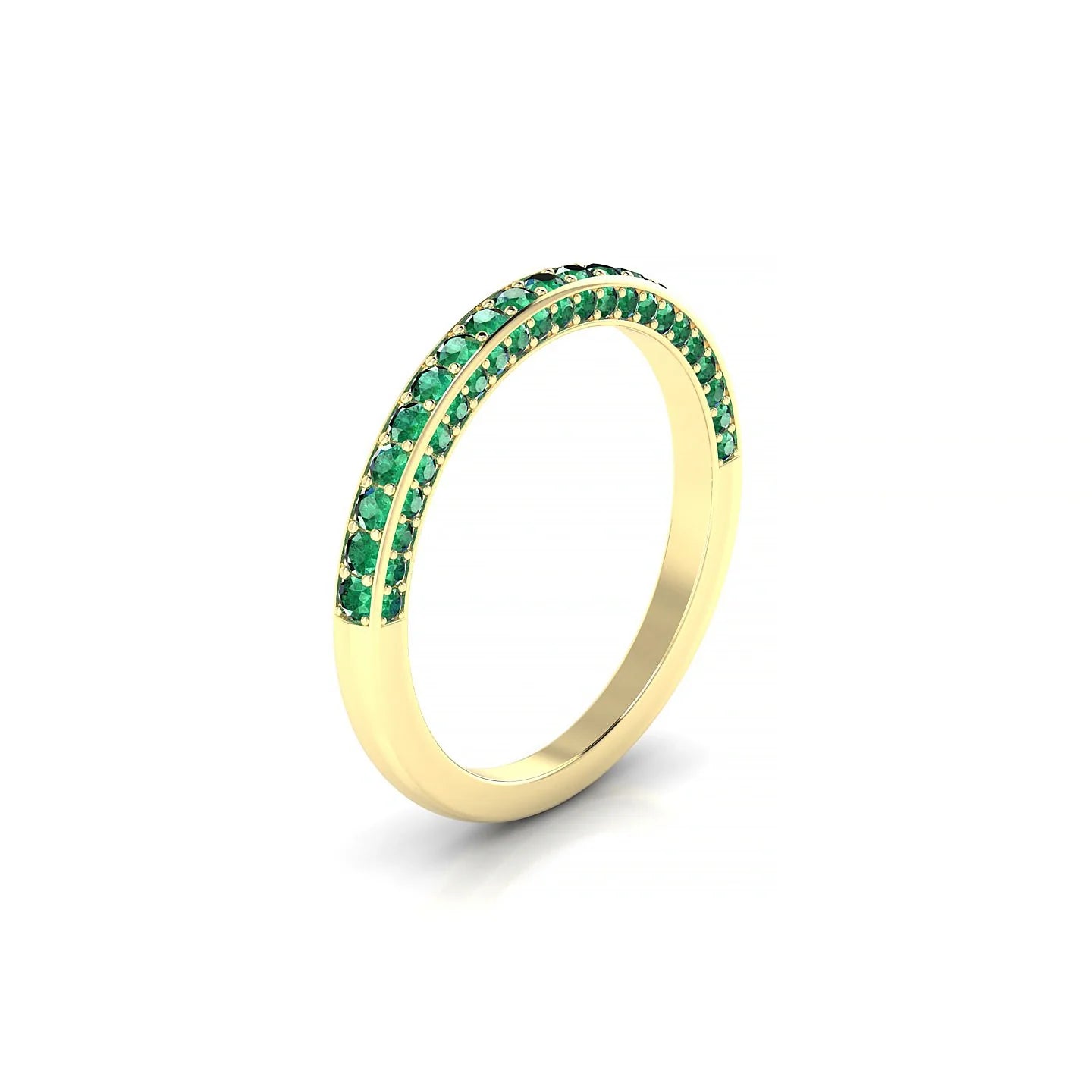 Muse | 18k Yellow Gold 1.5 mm Round Emerald Ring