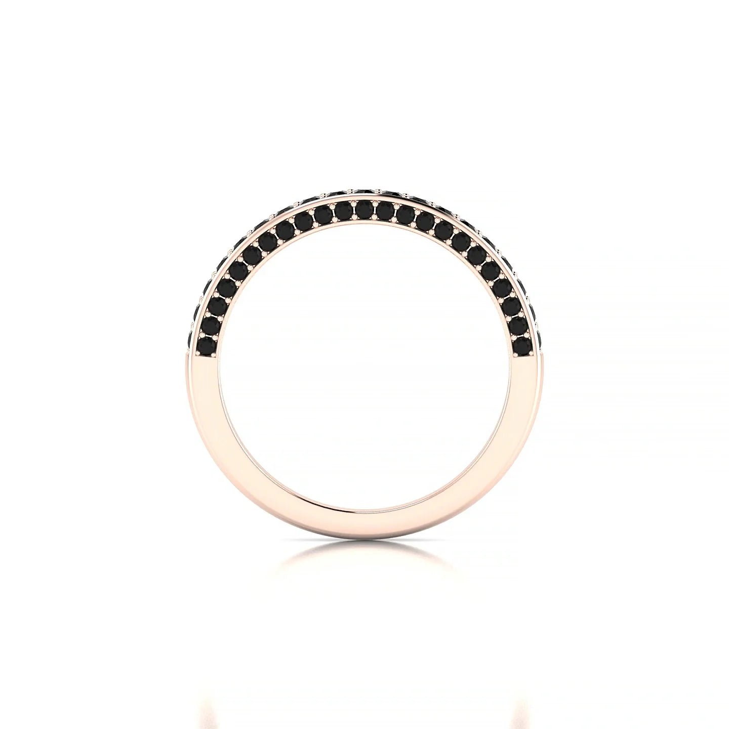 Muse | 18k Rose Gold 1.5 mm Round Black Diamond Ring