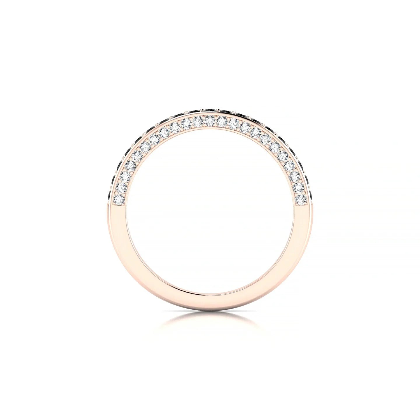 Muse | 18k Rose Gold 1.5 mm Round Black Diamond & Diamond Ring