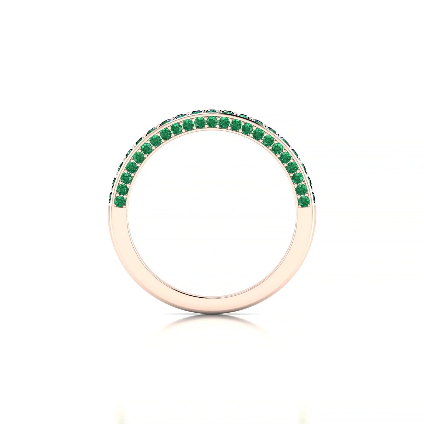 Muse | 18k Rose Gold 1.5 mm Round Emerald Ring