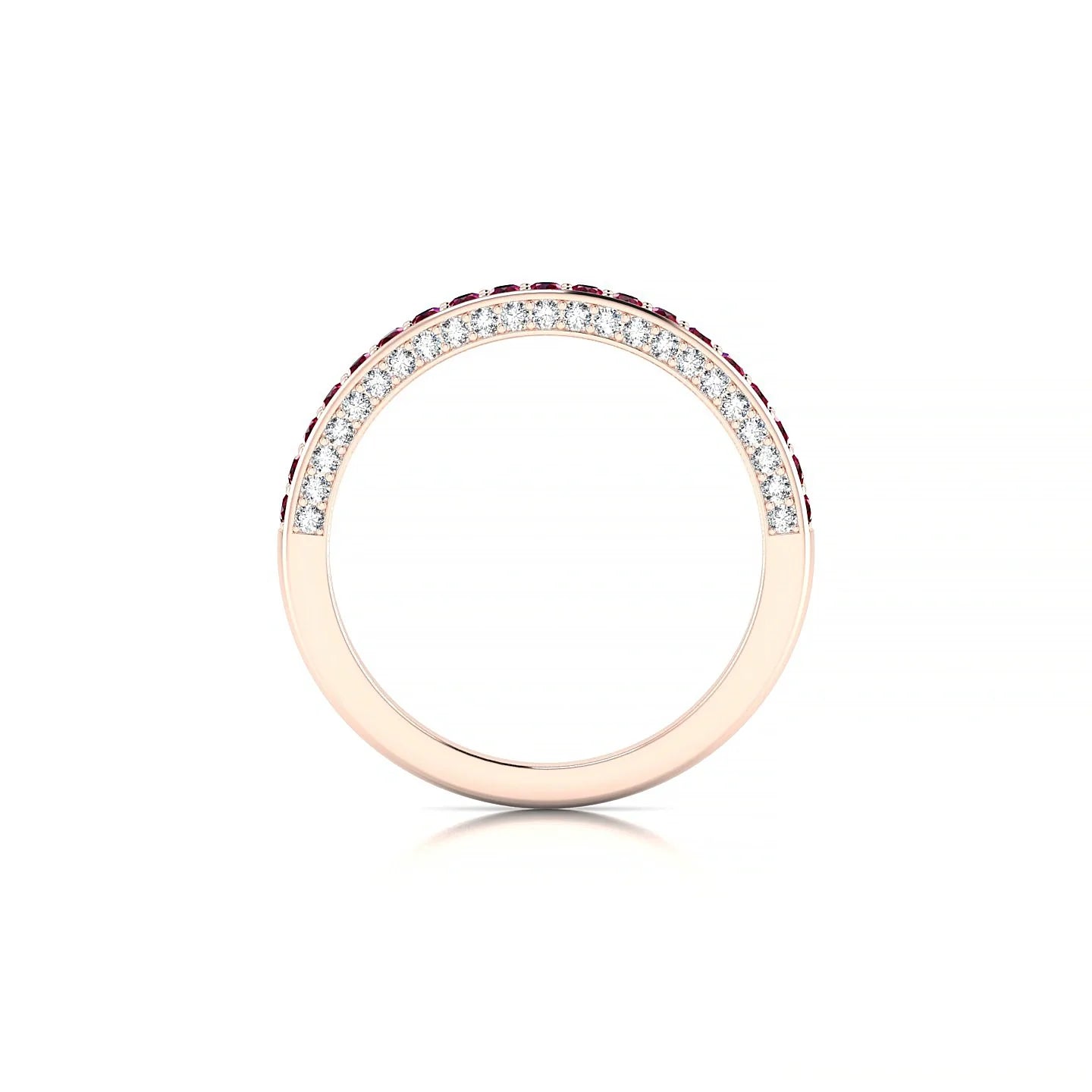 Muse | 18k Rose Gold 1.5 mm Round Ruby & Diamond Ring