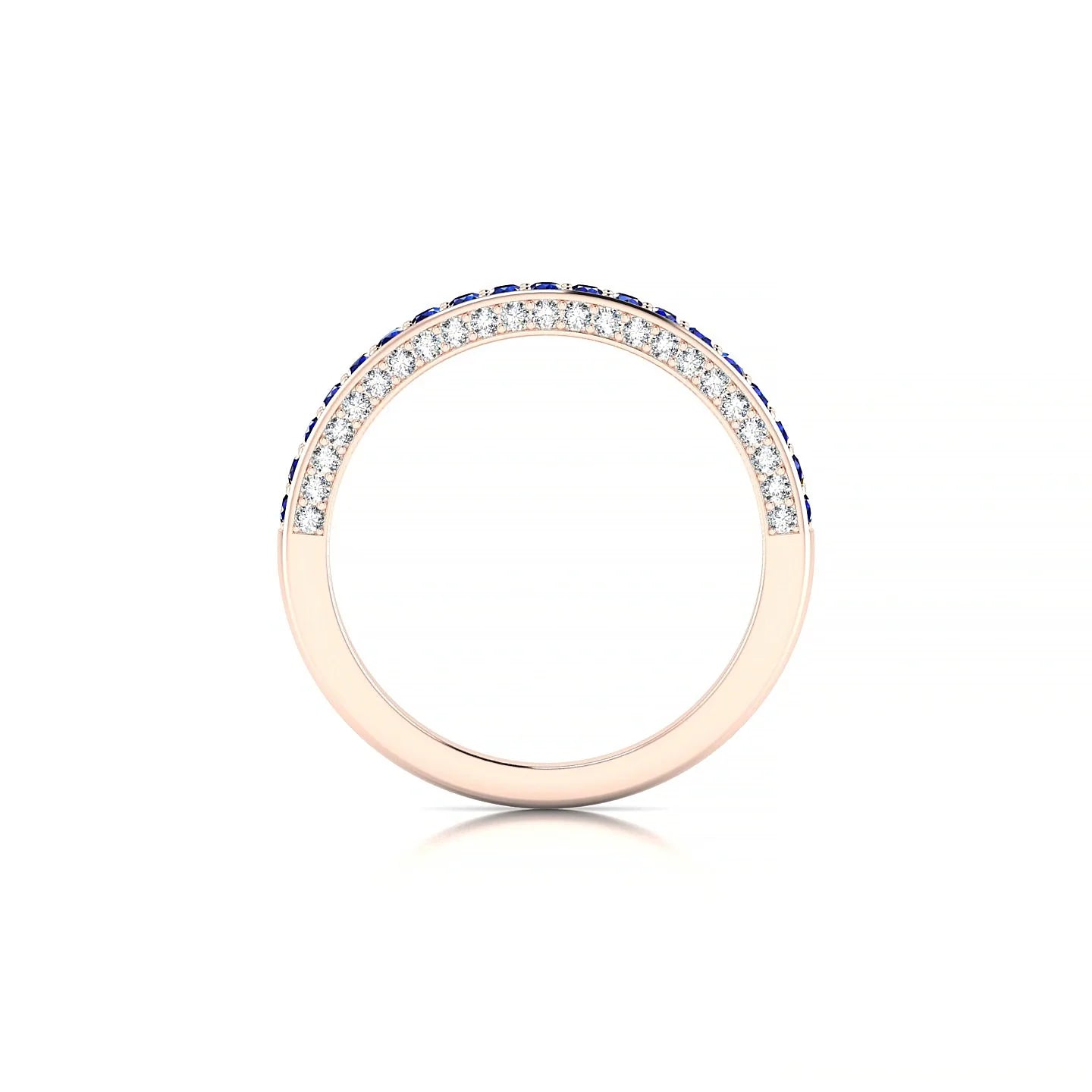 Muse | 18k Rose Gold 1.5 mm Round Sapphire & Diamond Ring