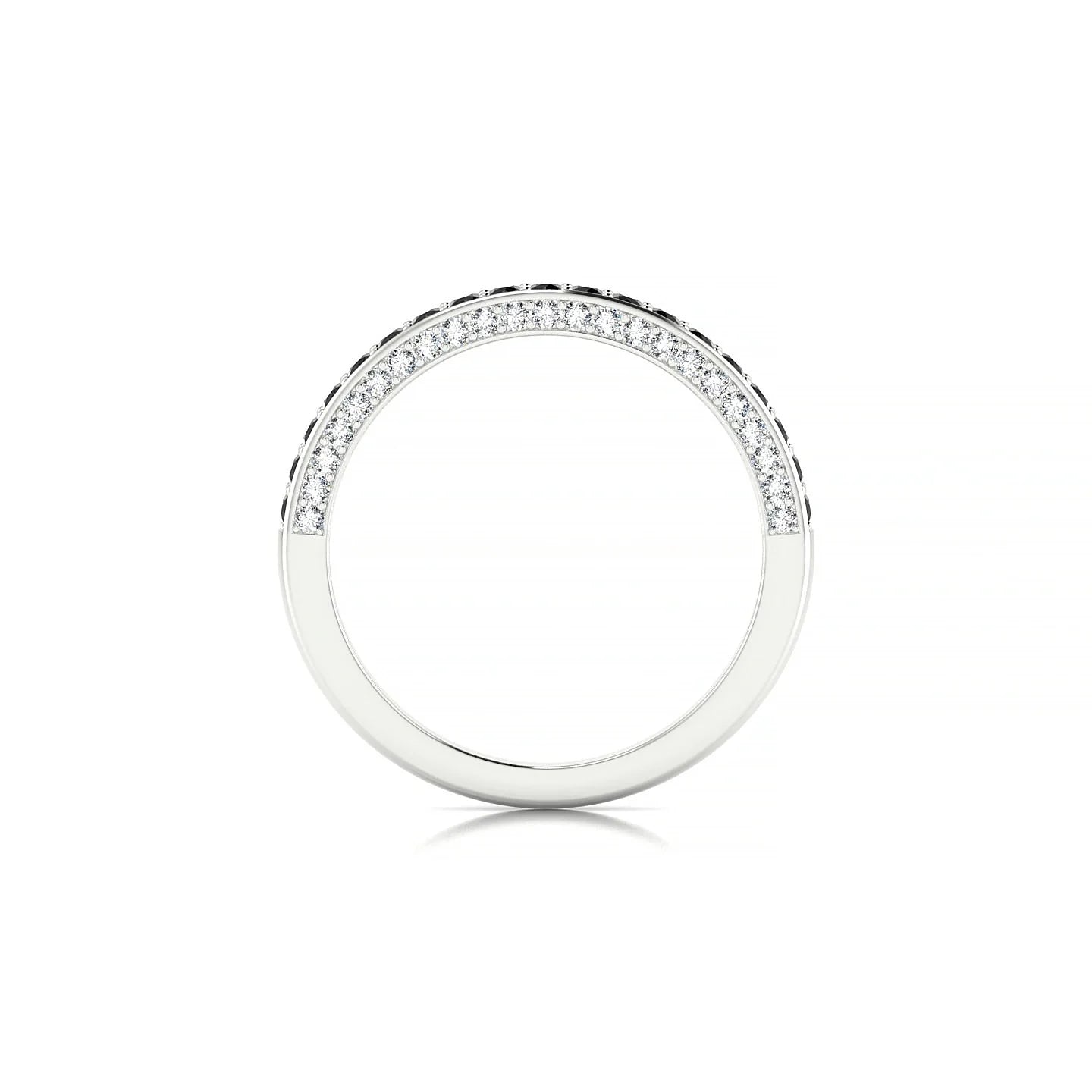 Muse | 18k White Gold 1.5 mm Round Black Diamond & Diamond Ring