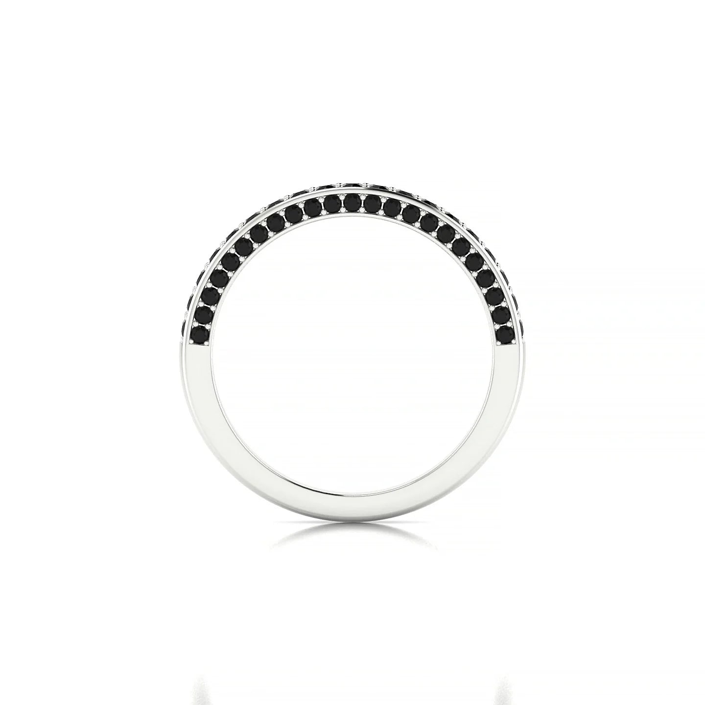 Muse | 18k White Gold 1.5 mm Round Black Diamond Ring