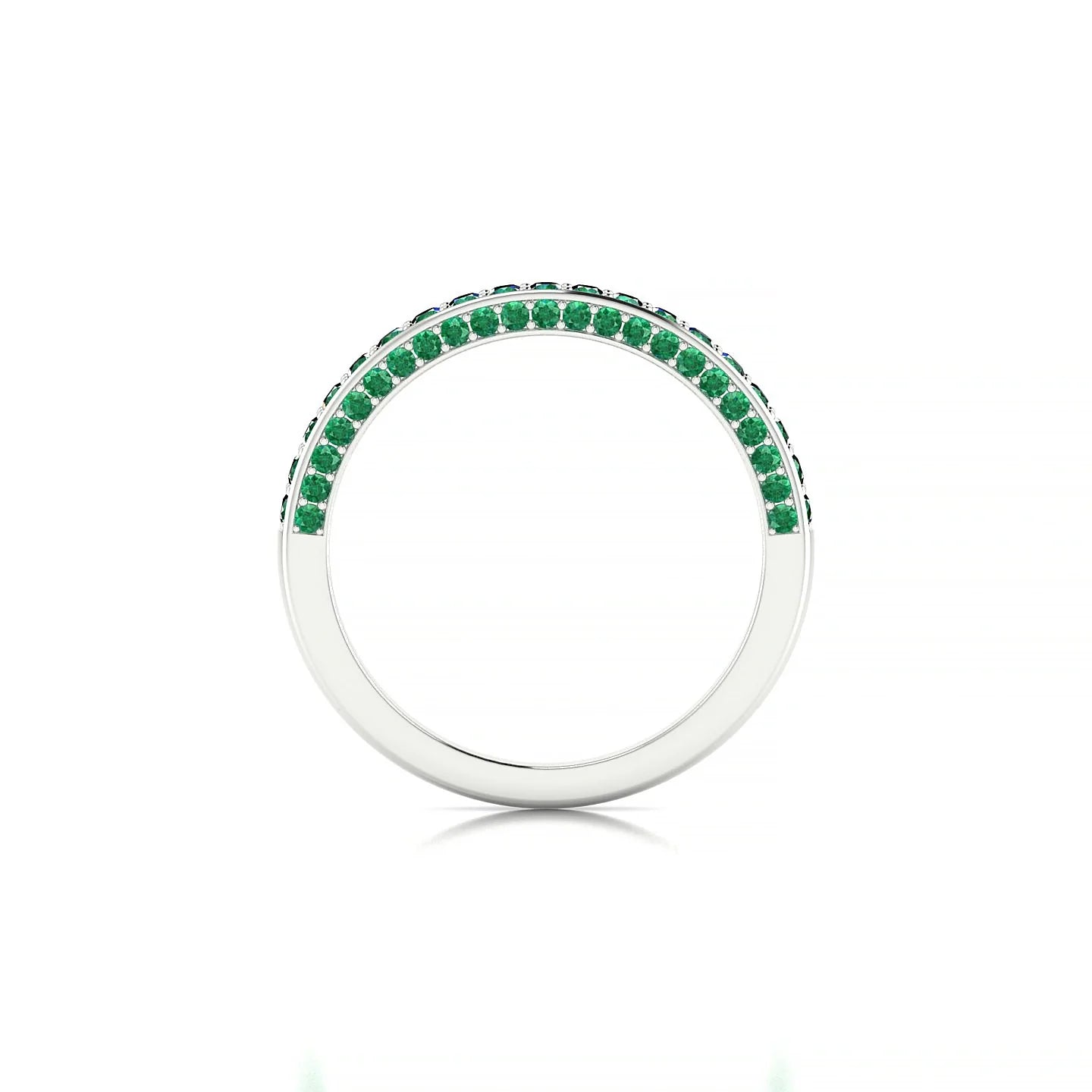 Muse | 18k White Gold 1.5 mm Round Emerald Ring