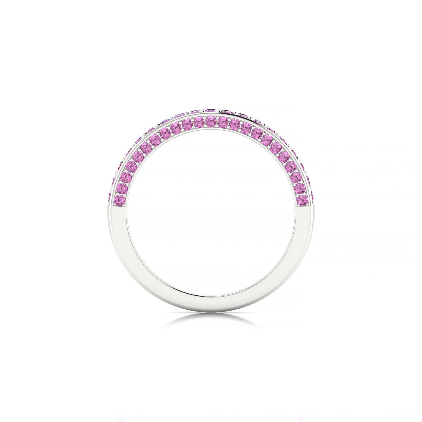 Muse | 18k White Gold 1.5 mm Round Pink Sapphire Ring