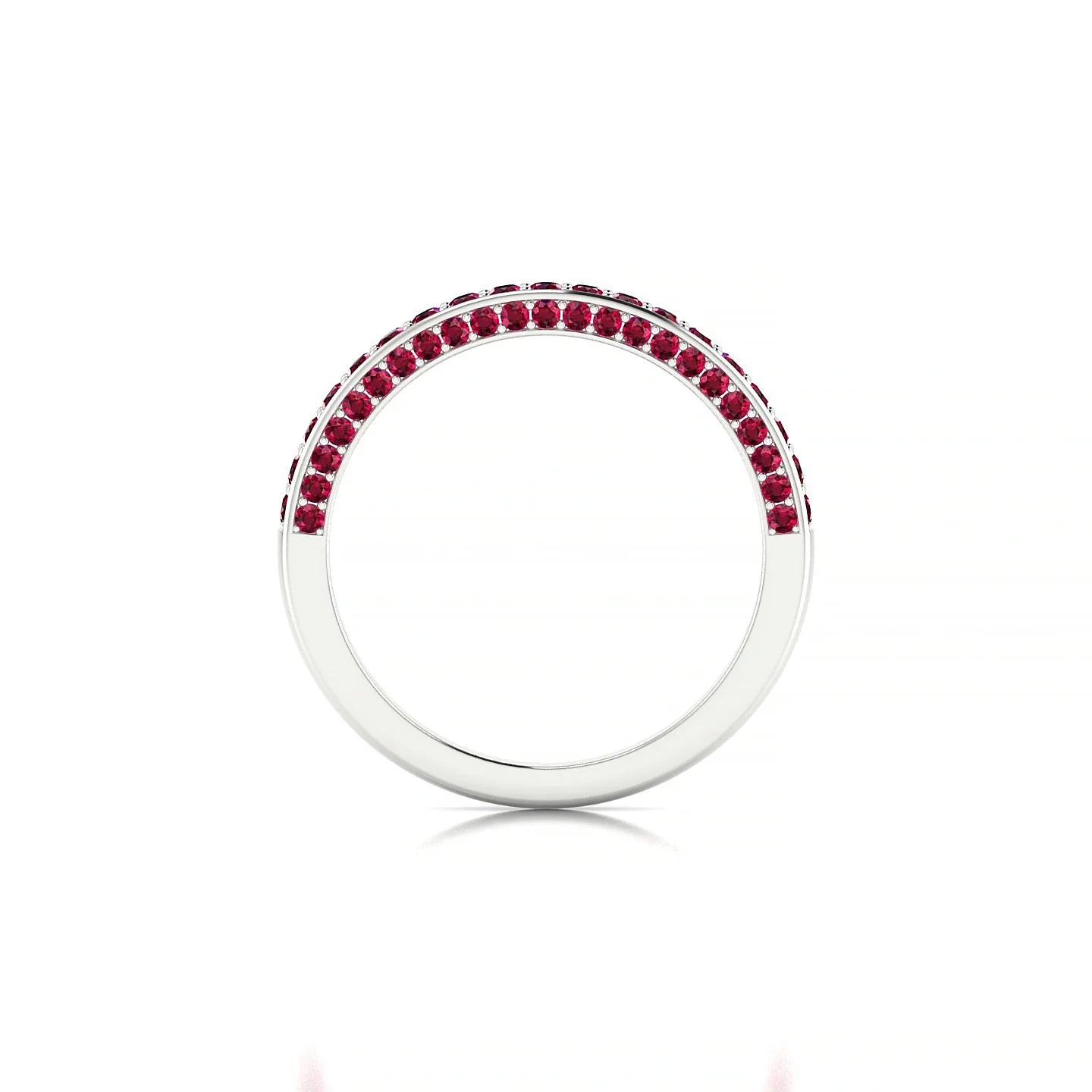 Muse | 18k White Gold 1.5 mm Round Ruby Ring