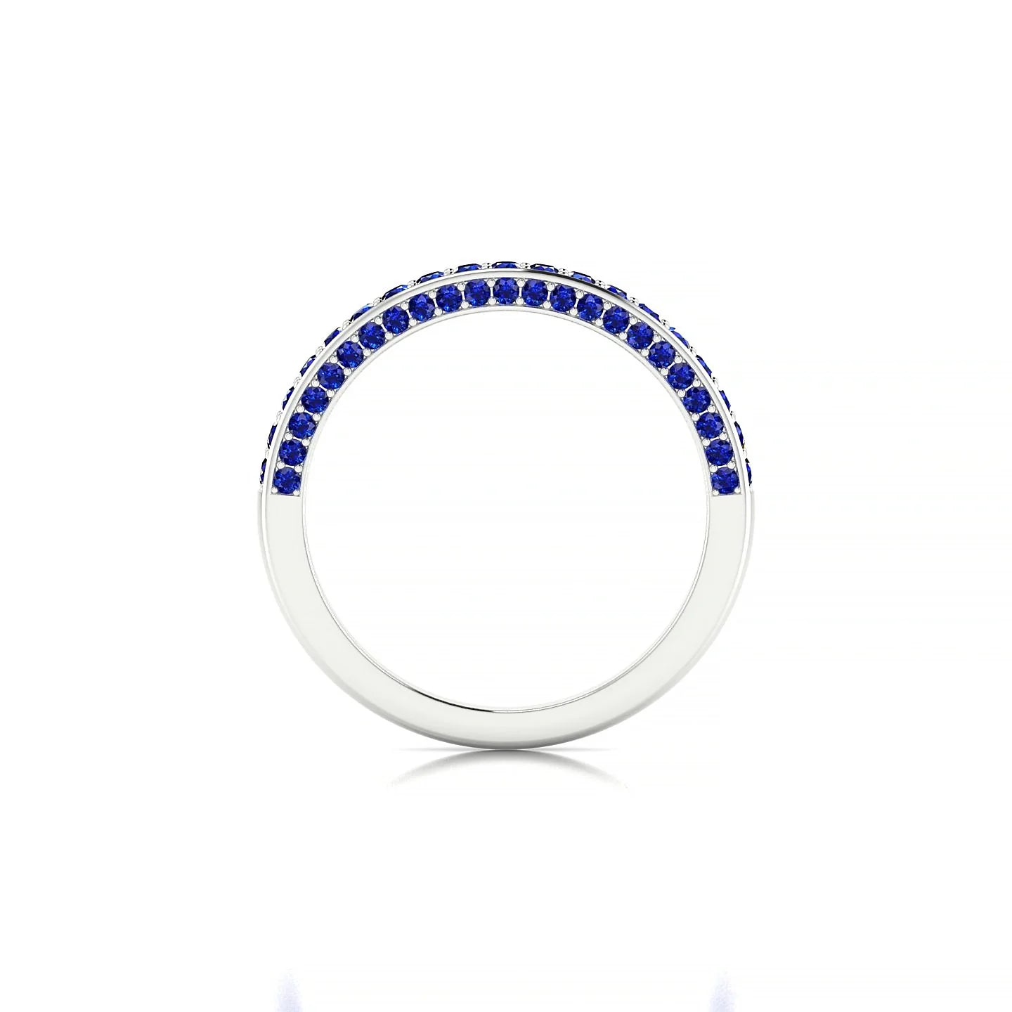 Muse | 18k White Gold 1.5 mm Round Sapphire Ring