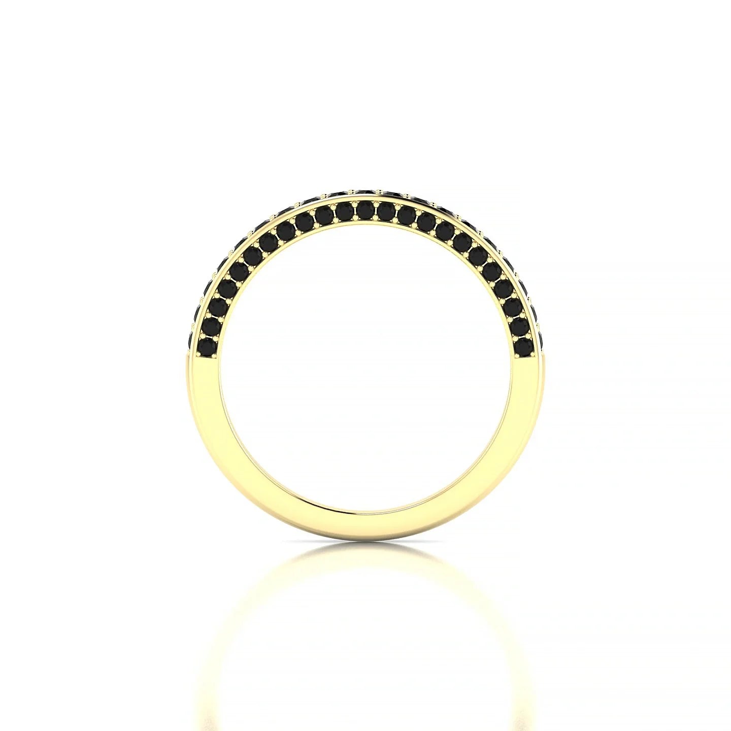 Muse | 18k Yellow Gold 1.5 mm Round Black Diamond Ring