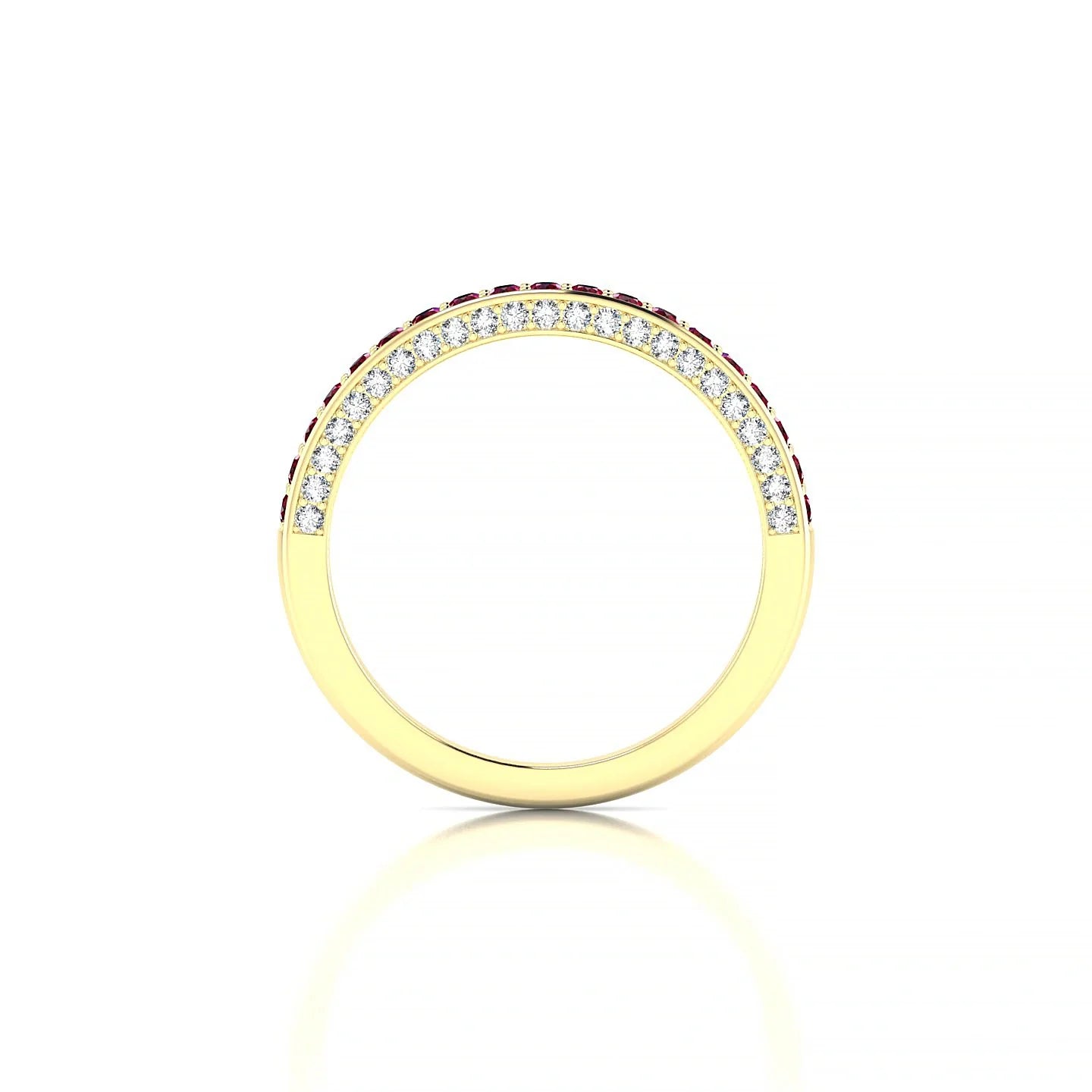 Muse | 18k Yellow Gold 1.5 mm Round Ruby & Diamond Ring