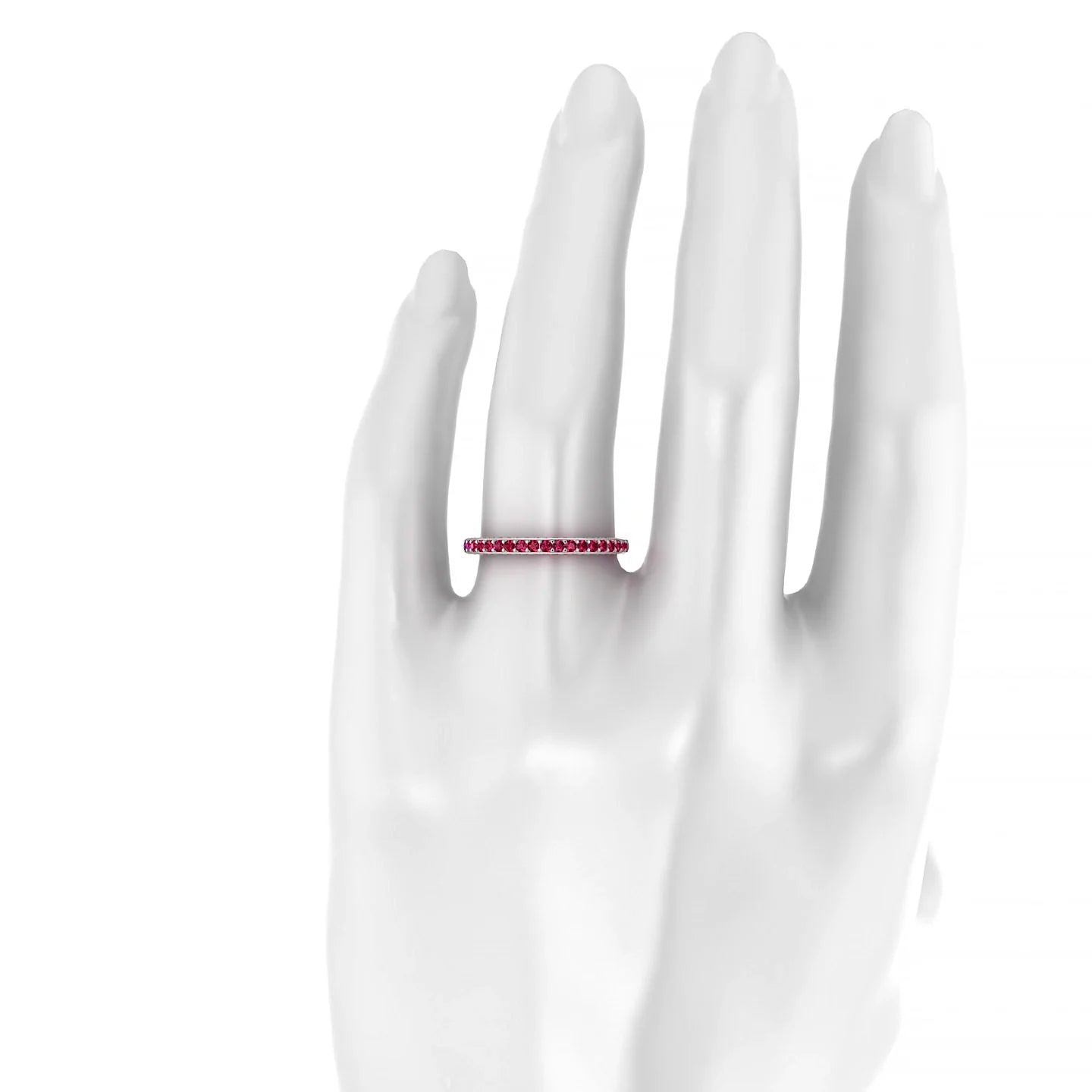 Muse | 18k White Gold 1.5 mm Round Ruby Ring
