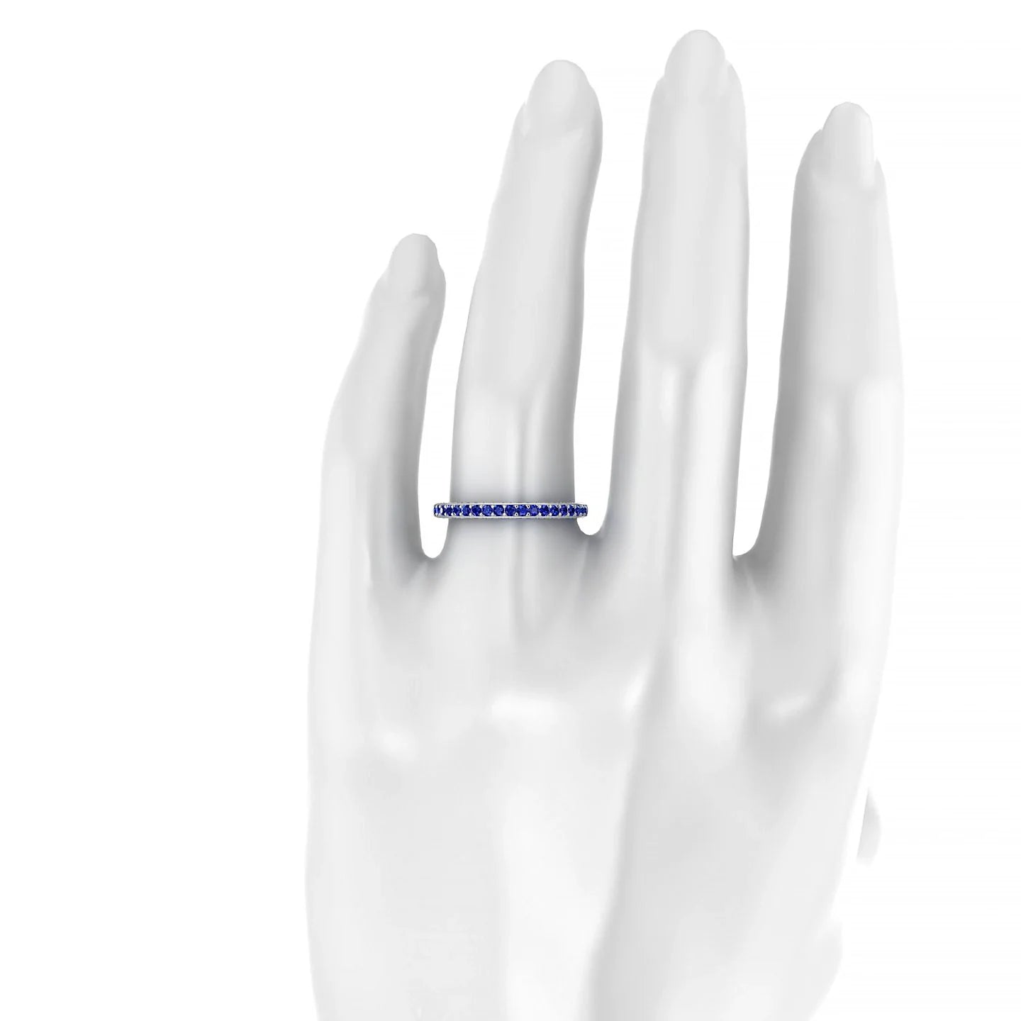 Muse | 18k White Gold 1.5 mm Round Sapphire Ring
