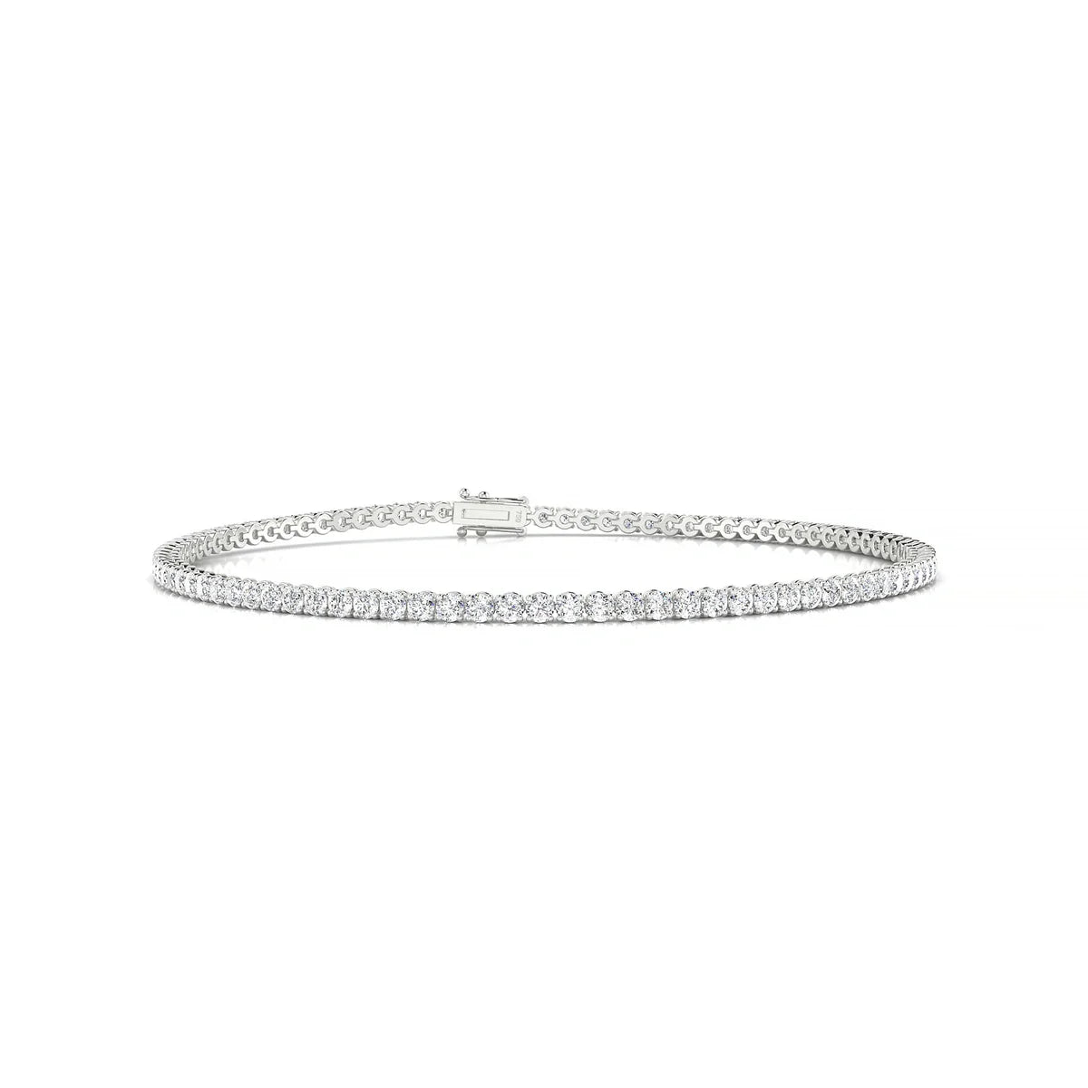 Palazzo | 18k White Gold 1.7 mm Round Natural Diamond Tennis Bracelet