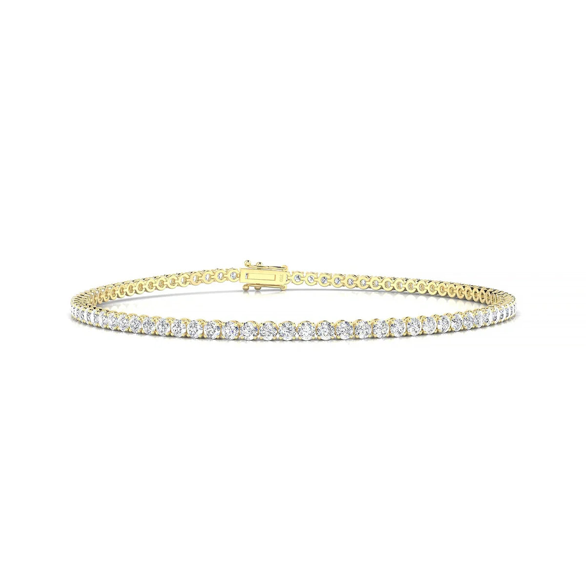 Palazzo | 18k Yellow Gold 2 mm Round Natural Diamond Tennis Bracelet