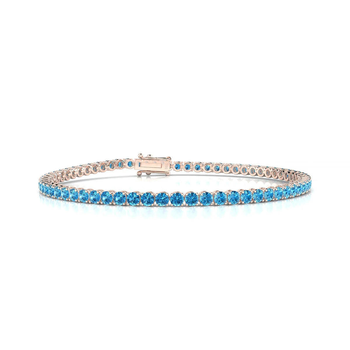 Palazzo | 18k Rose Gold 2.5 mm Round Natural Topaz Tennis Bracelet