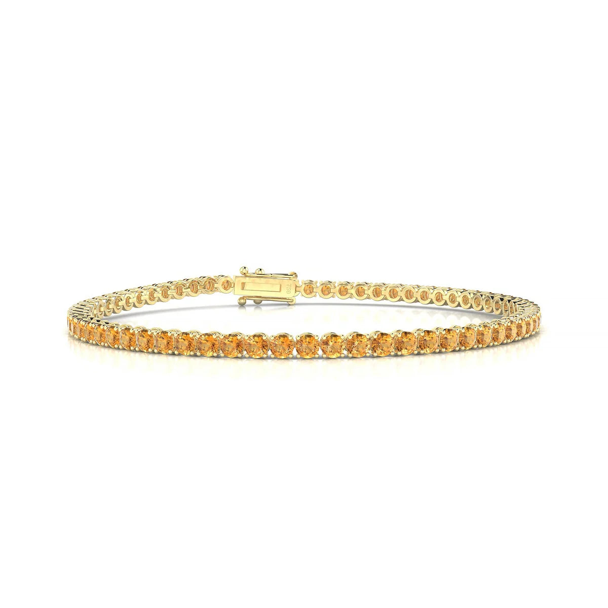 Palazzo | 18k Yellow Gold 2.5 mm Round Natural Citrine Tennis Bracelet