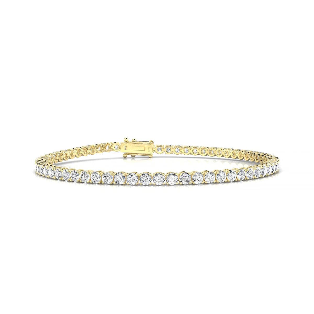 Palazzo | 18k Yellow Gold 2.5 mm Round Natural Diamond Tennis Bracelet