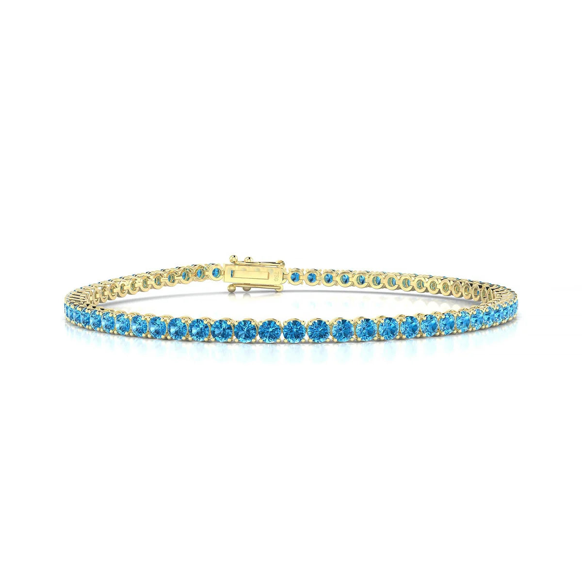 Palazzo | 18k Yellow Gold 2.5 mm Round Natural Topaz Tennis Bracelet