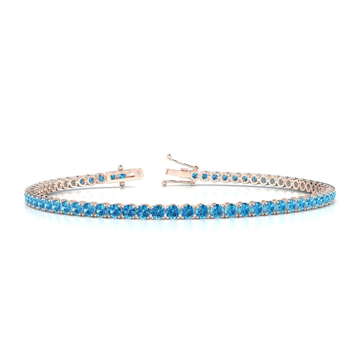 Palazzo | 18k Rose Gold 2.5 mm Round Natural Topaz Tennis Bracelet