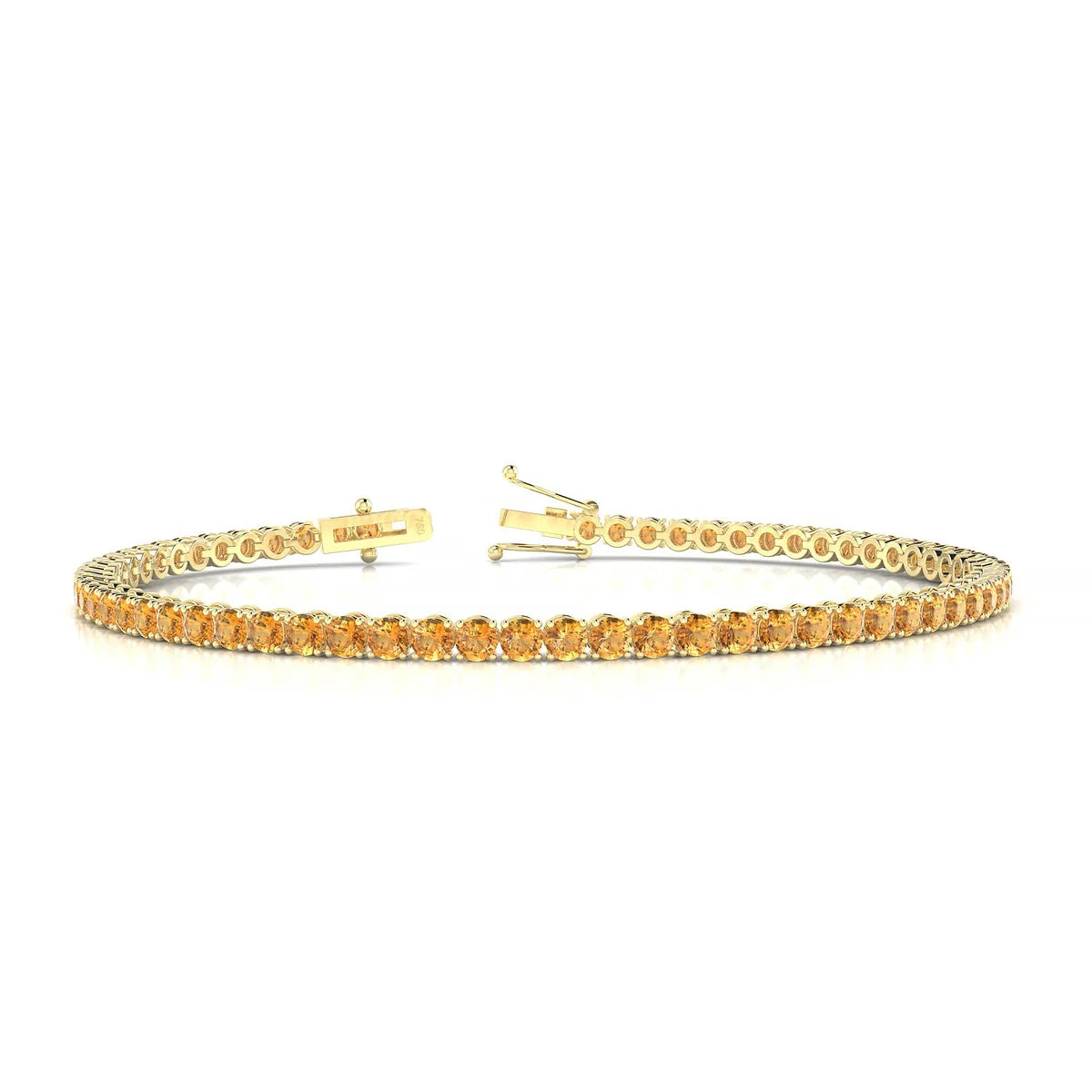 Palazzo | 18k Yellow Gold 2.5 mm Round Natural Citrine Tennis Bracelet