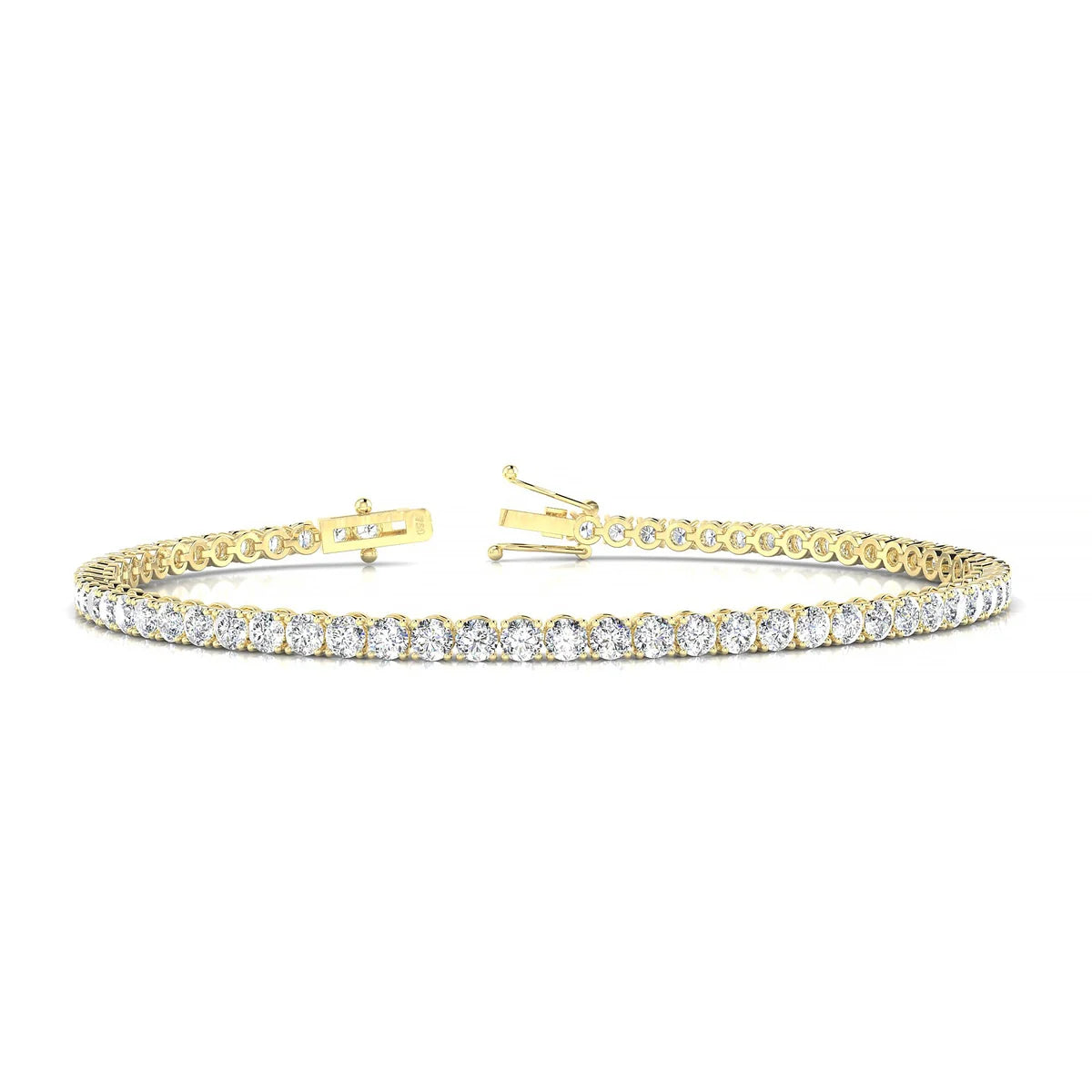 Palazzo | 18k Yellow Gold 2.5 mm Round Natural Diamond Tennis Bracelet