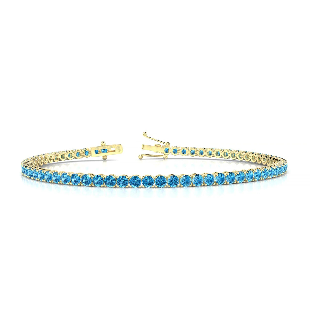 Palazzo | 18k Yellow Gold 2.5 mm Round Natural Topaz Tennis Bracelet