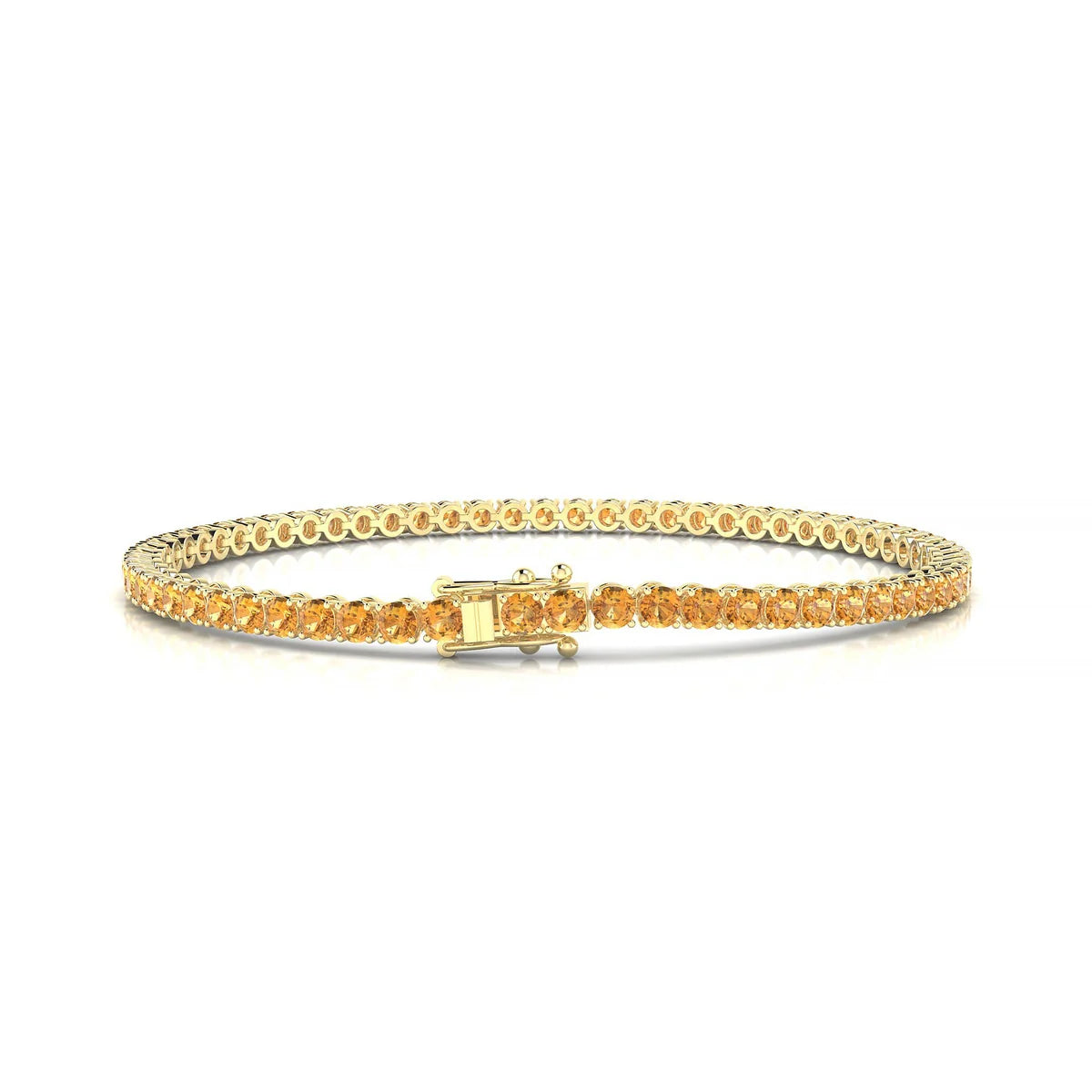 Palazzo | 18k Yellow Gold 2.5 mm Round Natural Citrine Tennis Bracelet