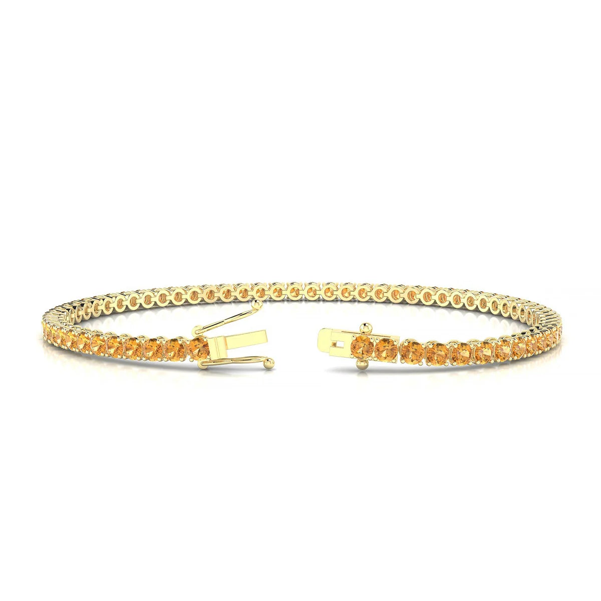 Palazzo | 18k Yellow Gold 2.5 mm Round Natural Citrine Tennis Bracelet