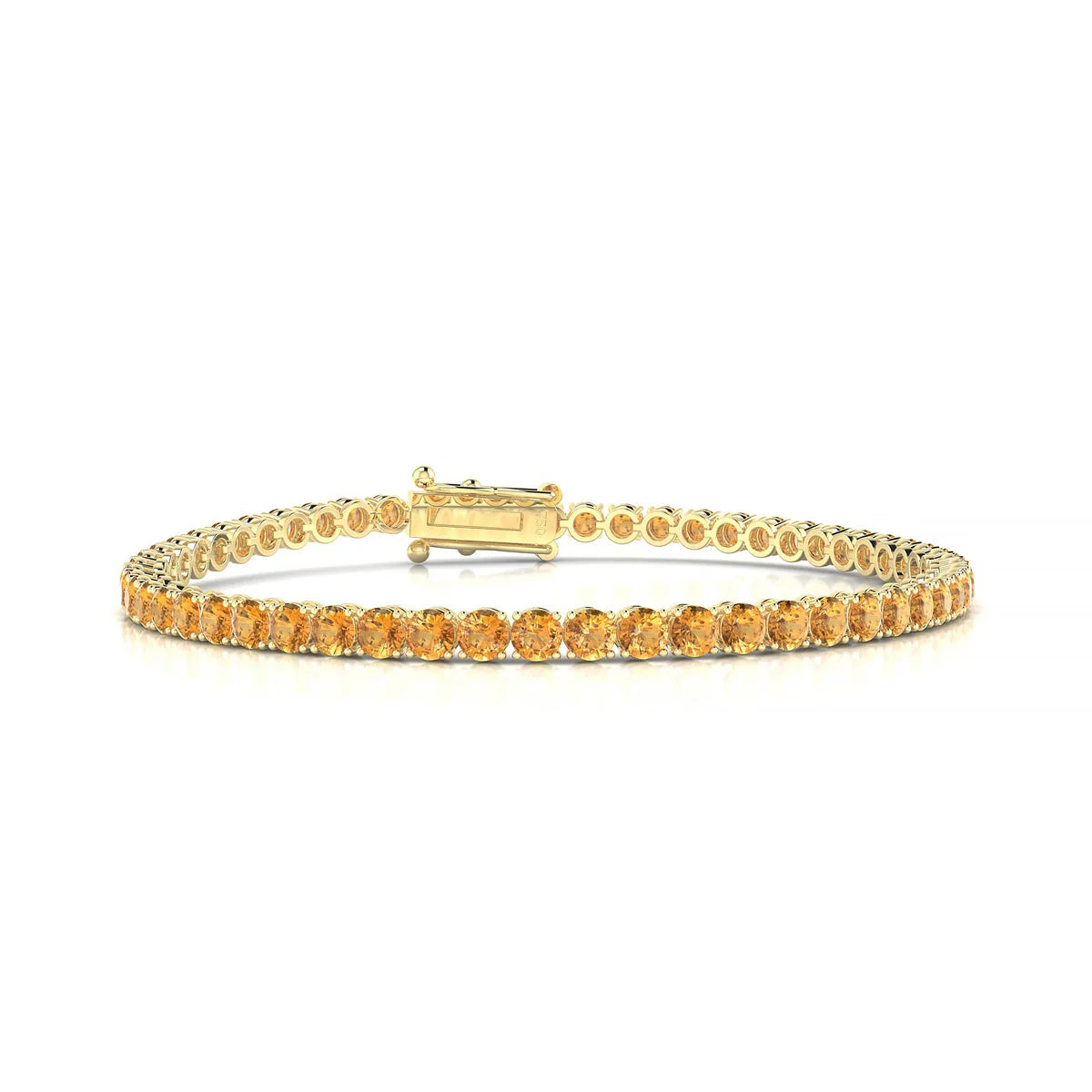Palazzo | 18k Yellow Gold 3 mm Round Natural Citrine Tennis Bracelet