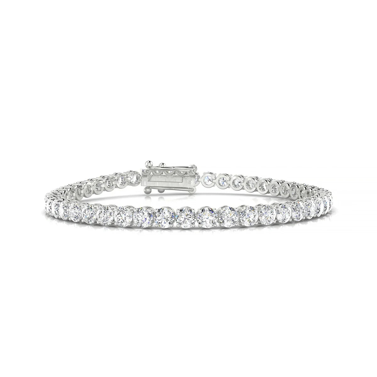 Palazzo | 18k White Gold 3.4 mm Round Natural Diamond Tennis Bracelet