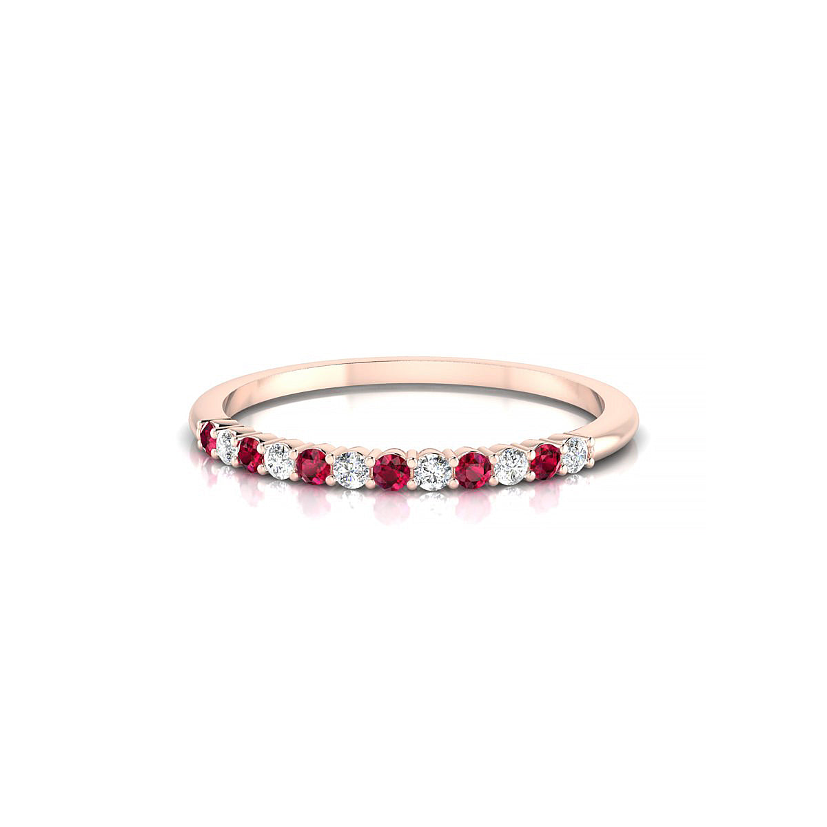 Passion | 18k Rose Gold 1.5 mm Round Ruby Ring